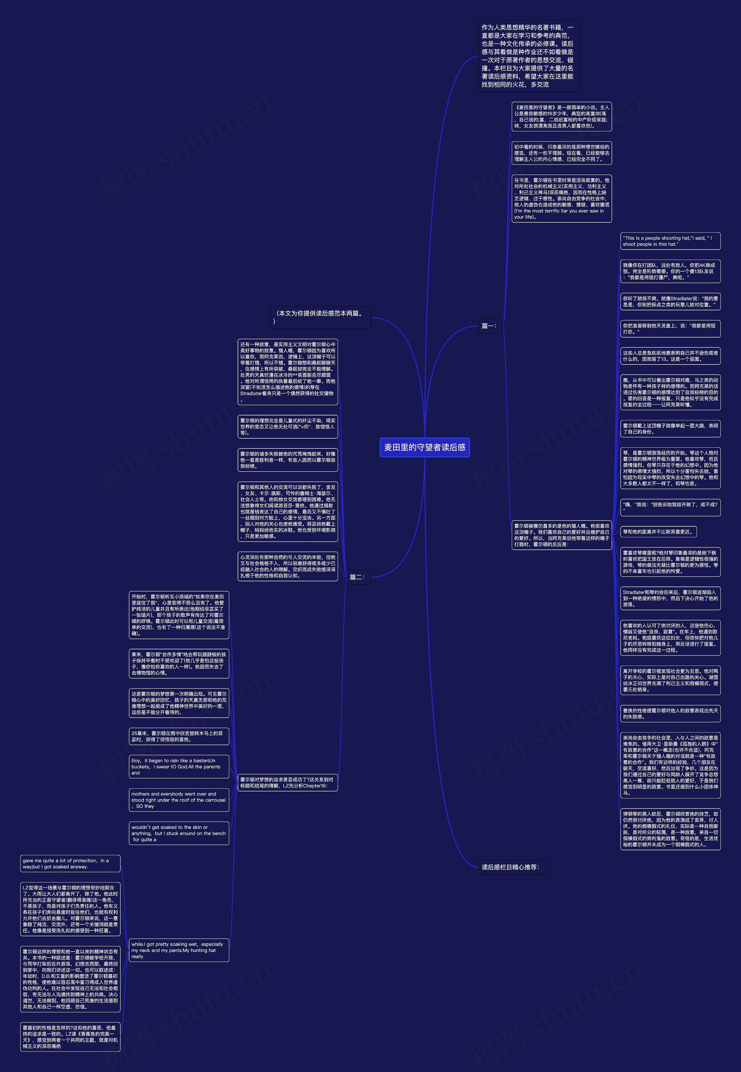 麦田里的守望者读后感思维导图
