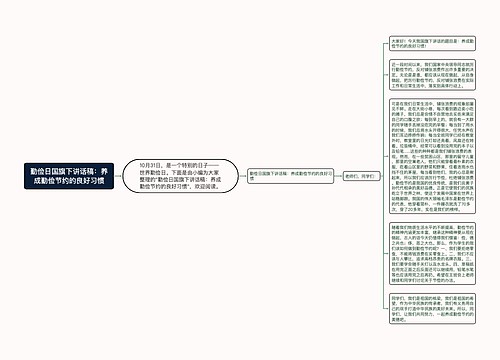 勤俭日国旗下讲话稿：养成勤俭节约的良好习惯