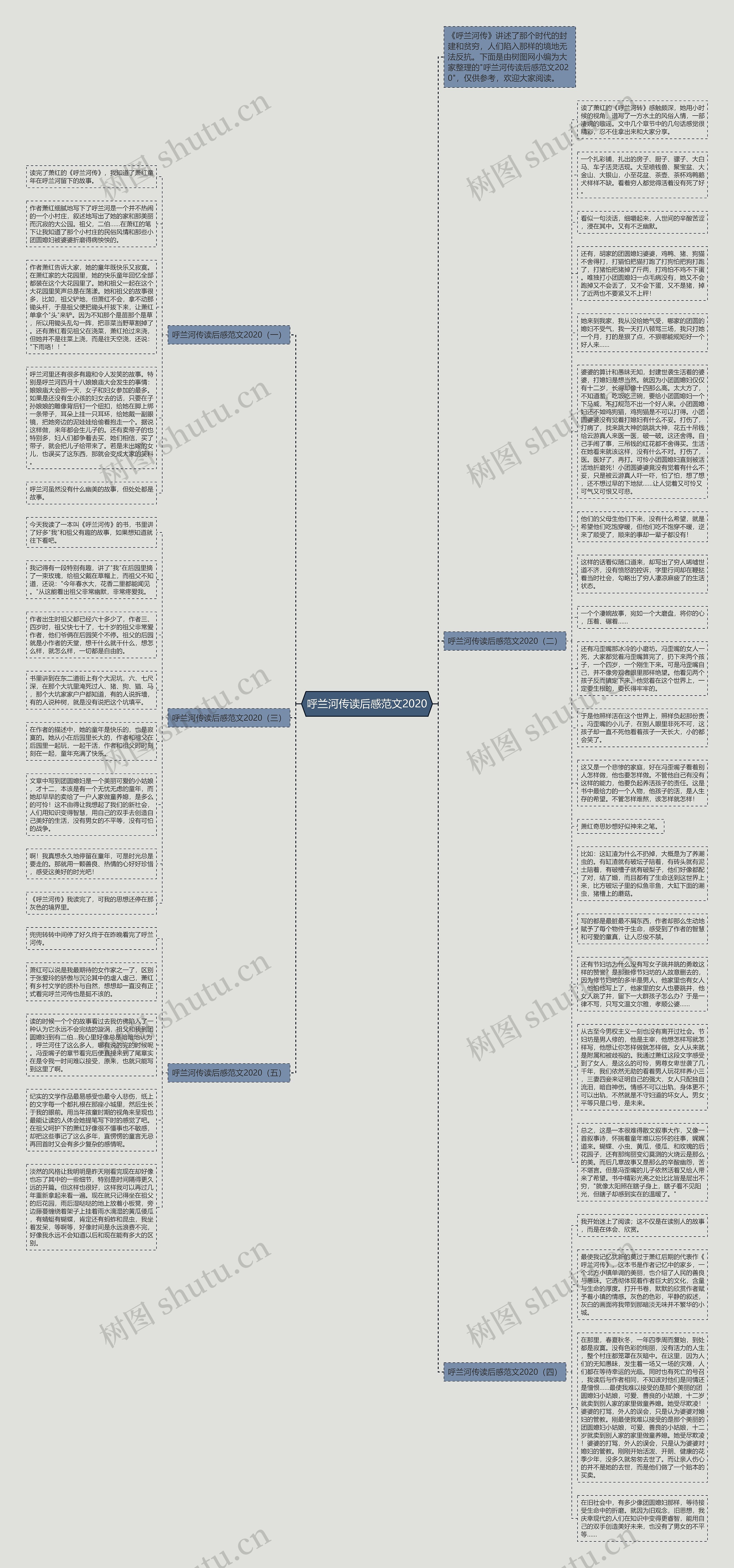 呼兰河传读后感范文2020思维导图