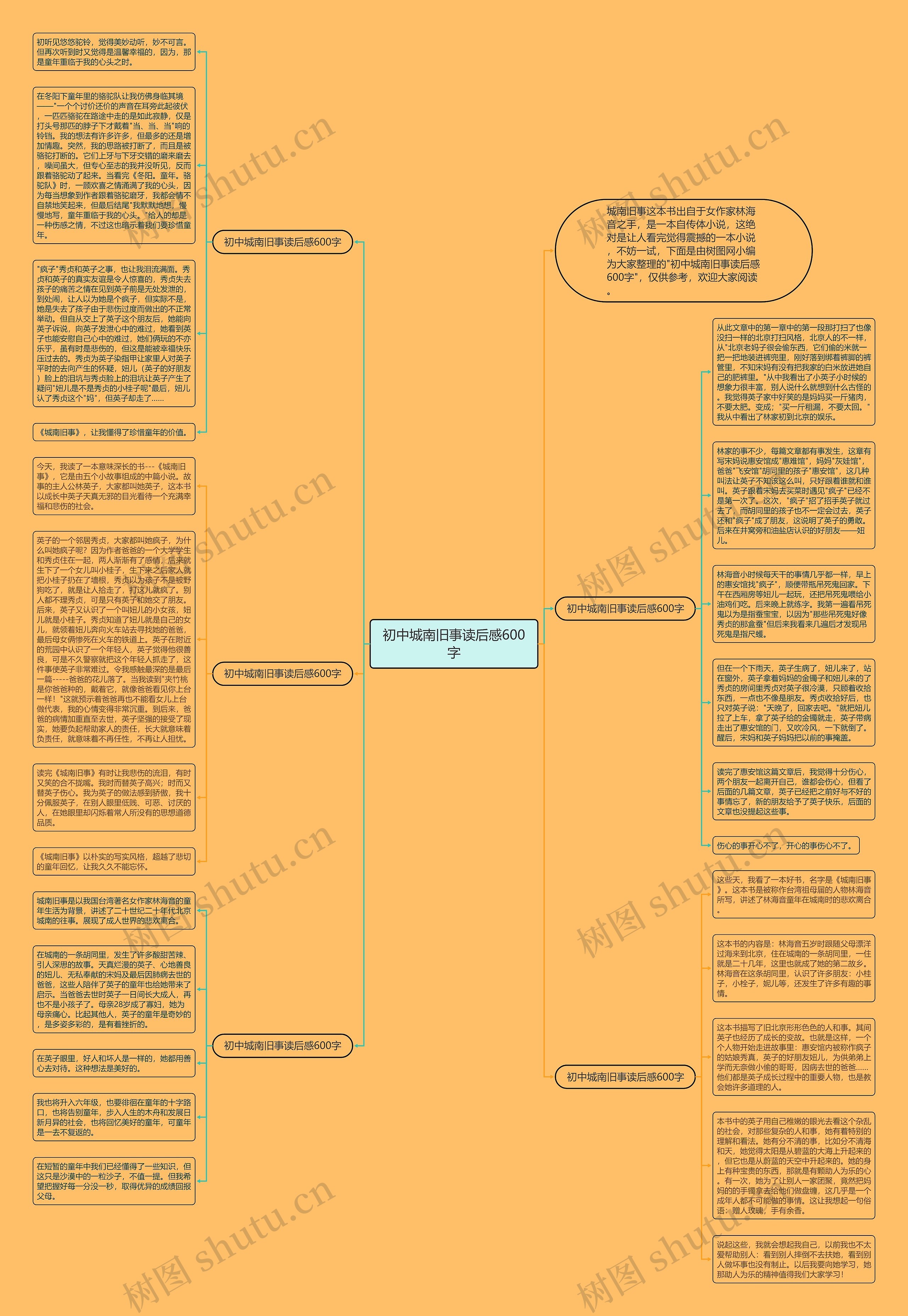 初中城南旧事读后感600字思维导图