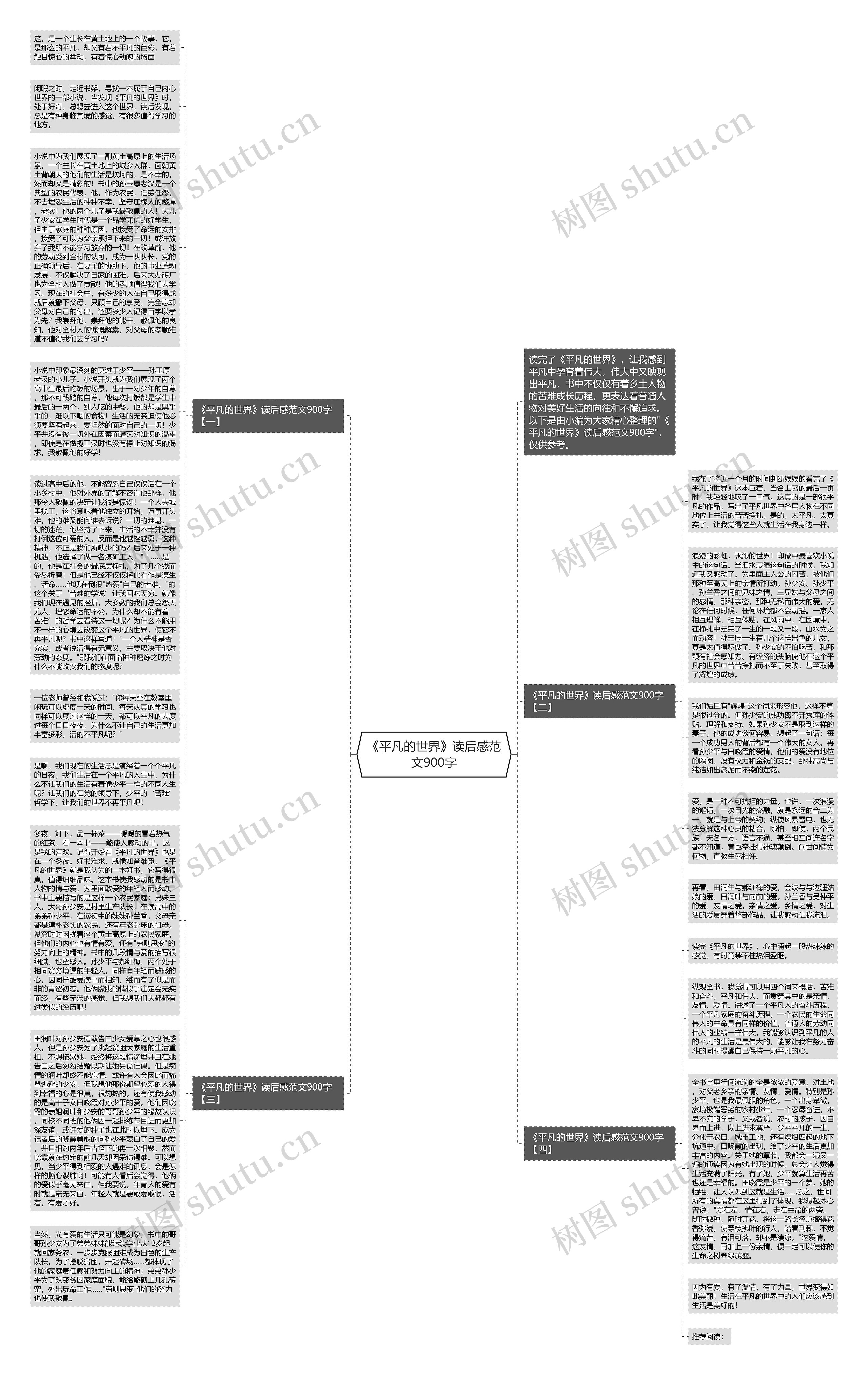 《平凡的世界》读后感范文900字思维导图