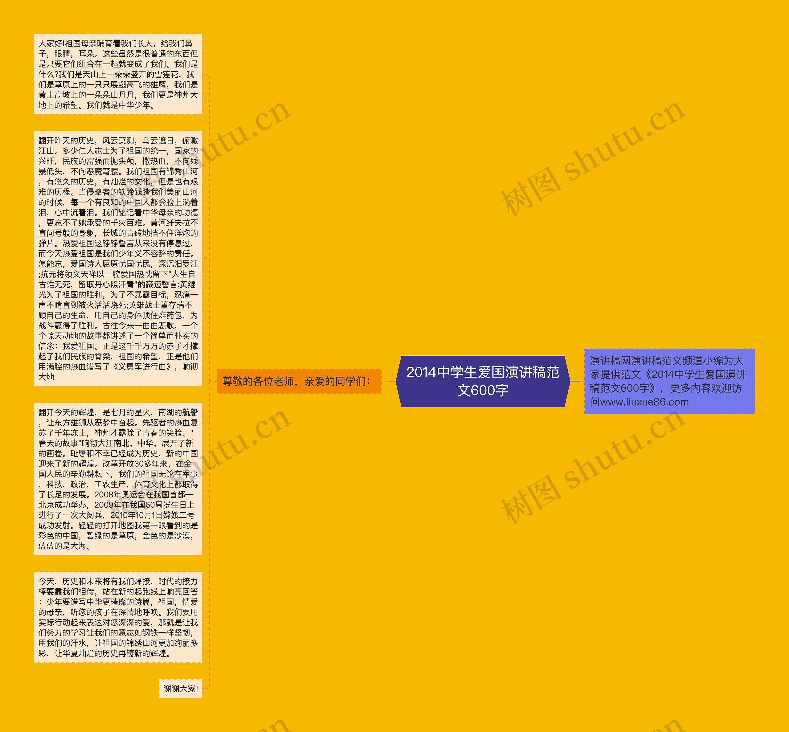 2014中学生爱国演讲稿范文600字思维导图