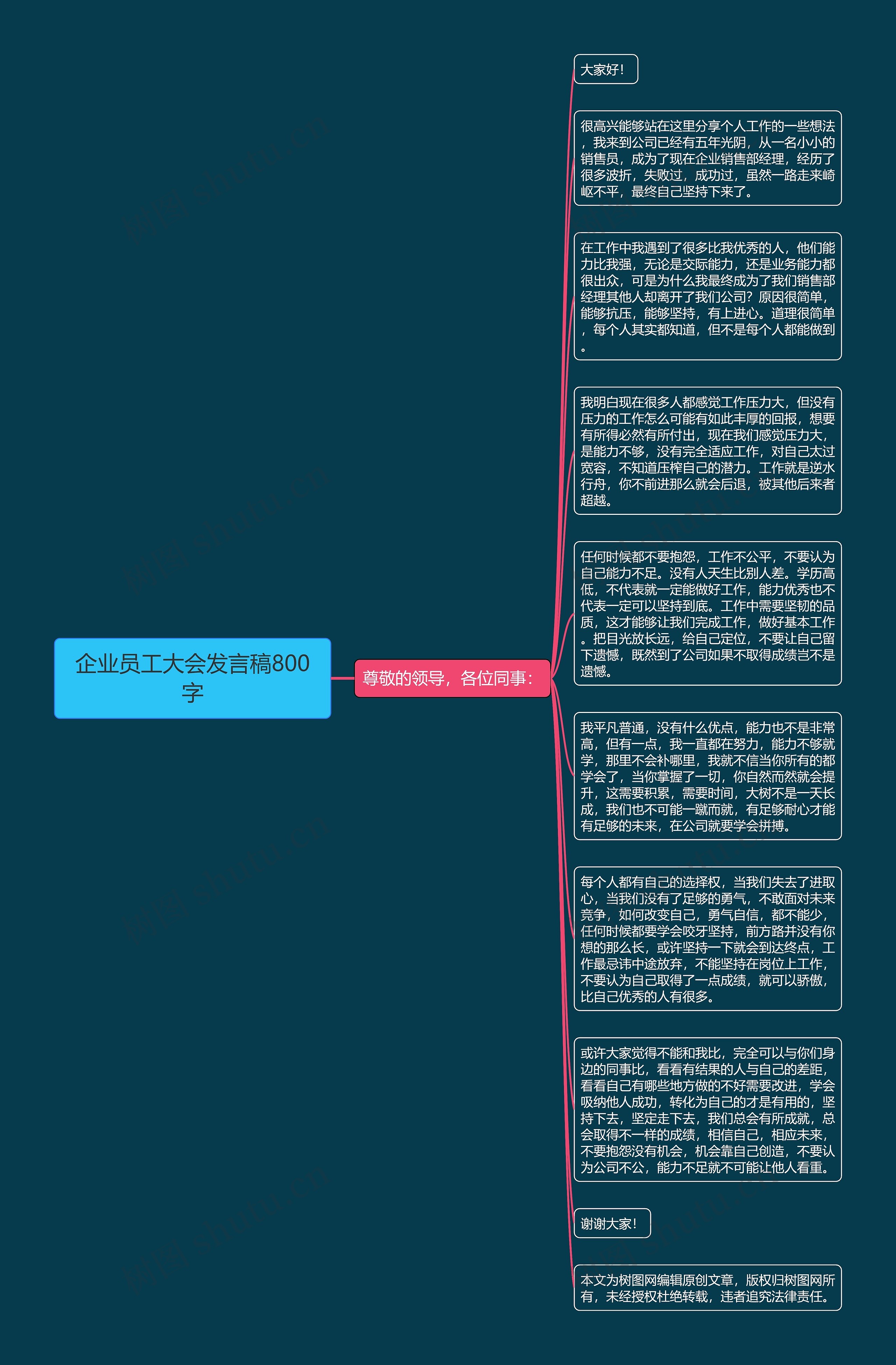 企业员工大会发言稿800字思维导图