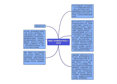 管理工作失职检讨书范文1000字