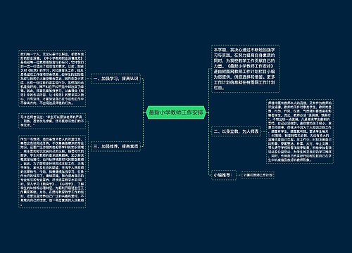 最新小学教师工作安排