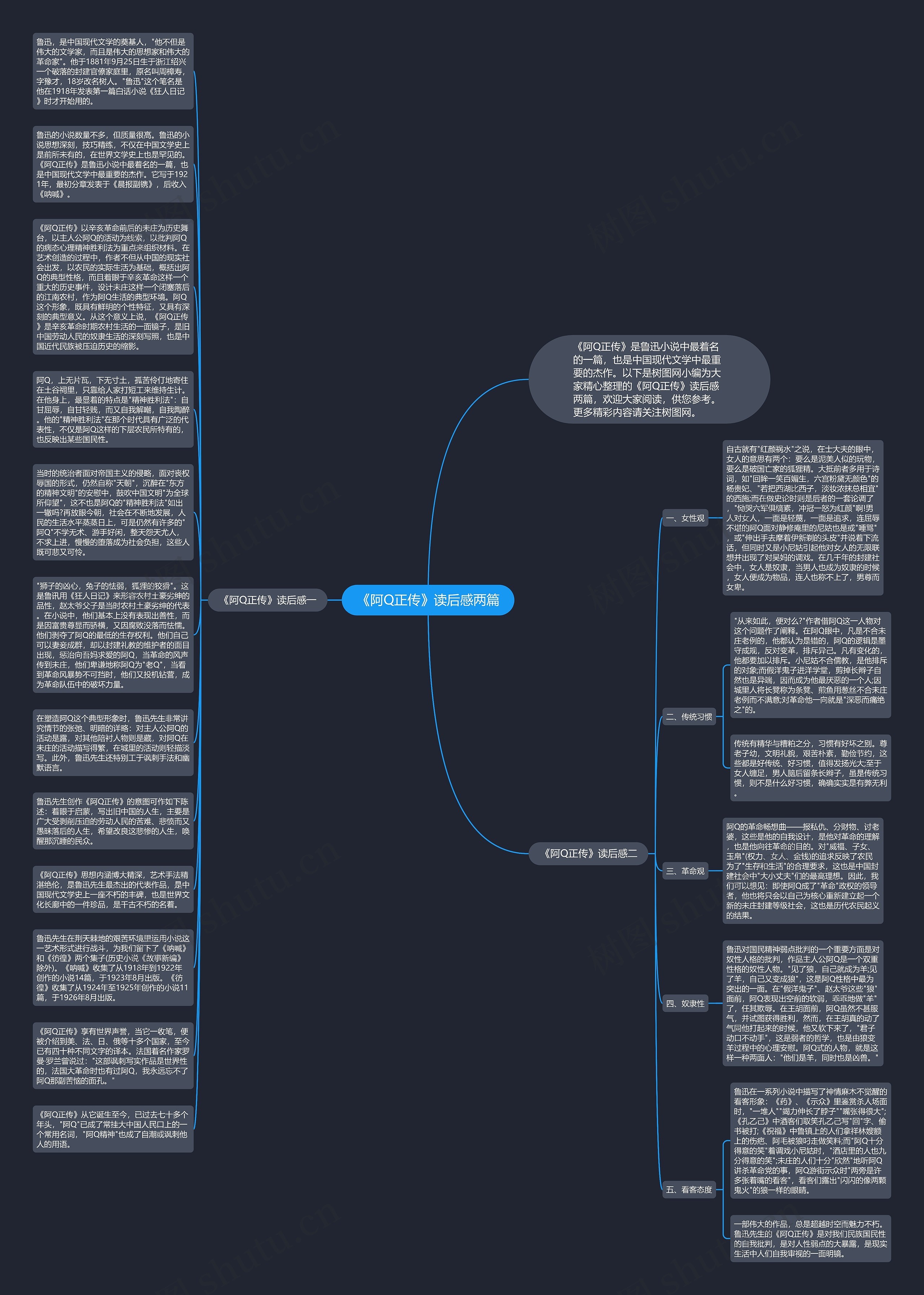 《阿Q正传》读后感两篇思维导图