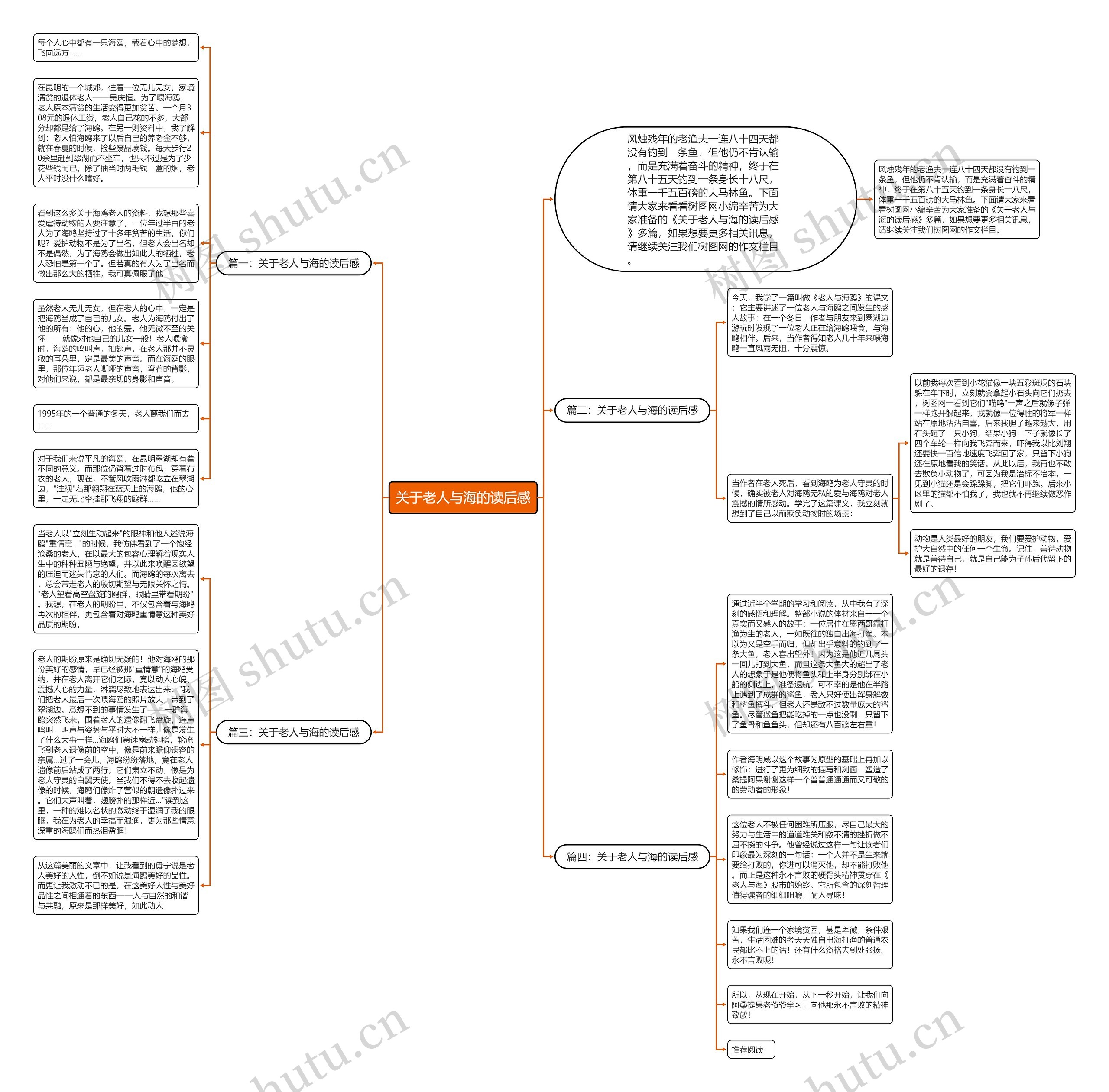 关于老人与海的读后感思维导图