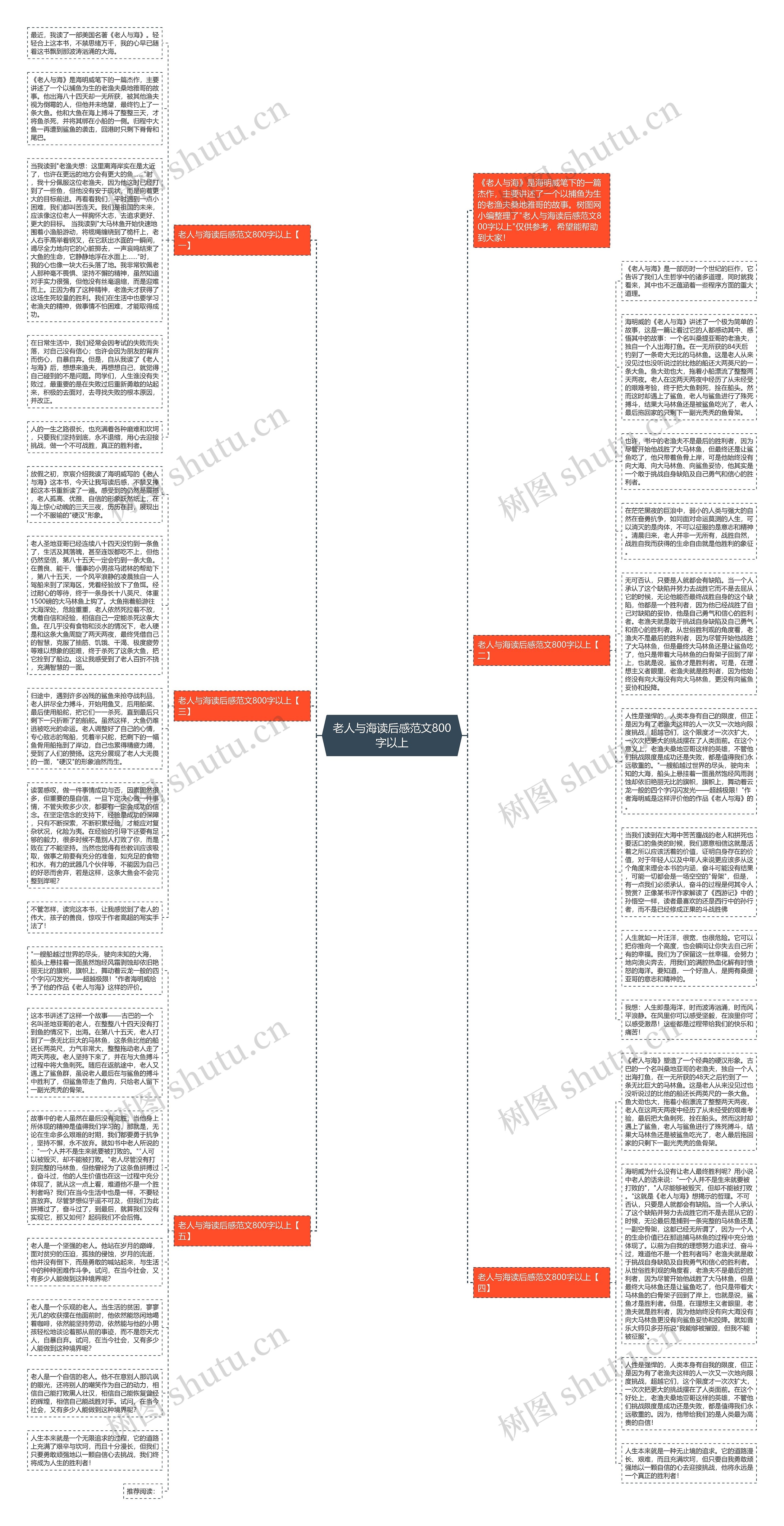 老人与海读后感范文800字以上思维导图