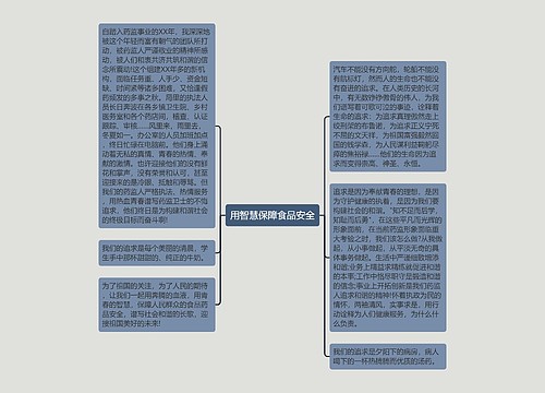 用智慧保障食品安全