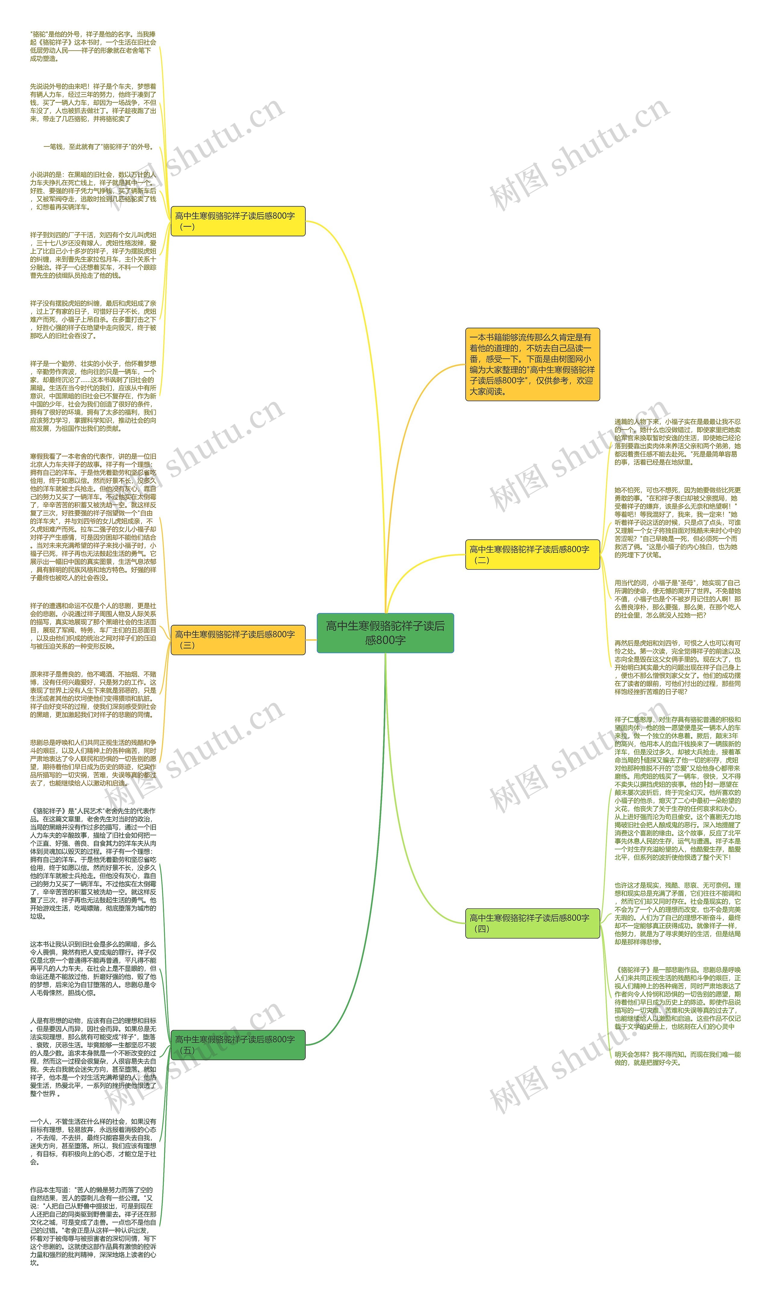 高中生寒假骆驼祥子读后感800字思维导图