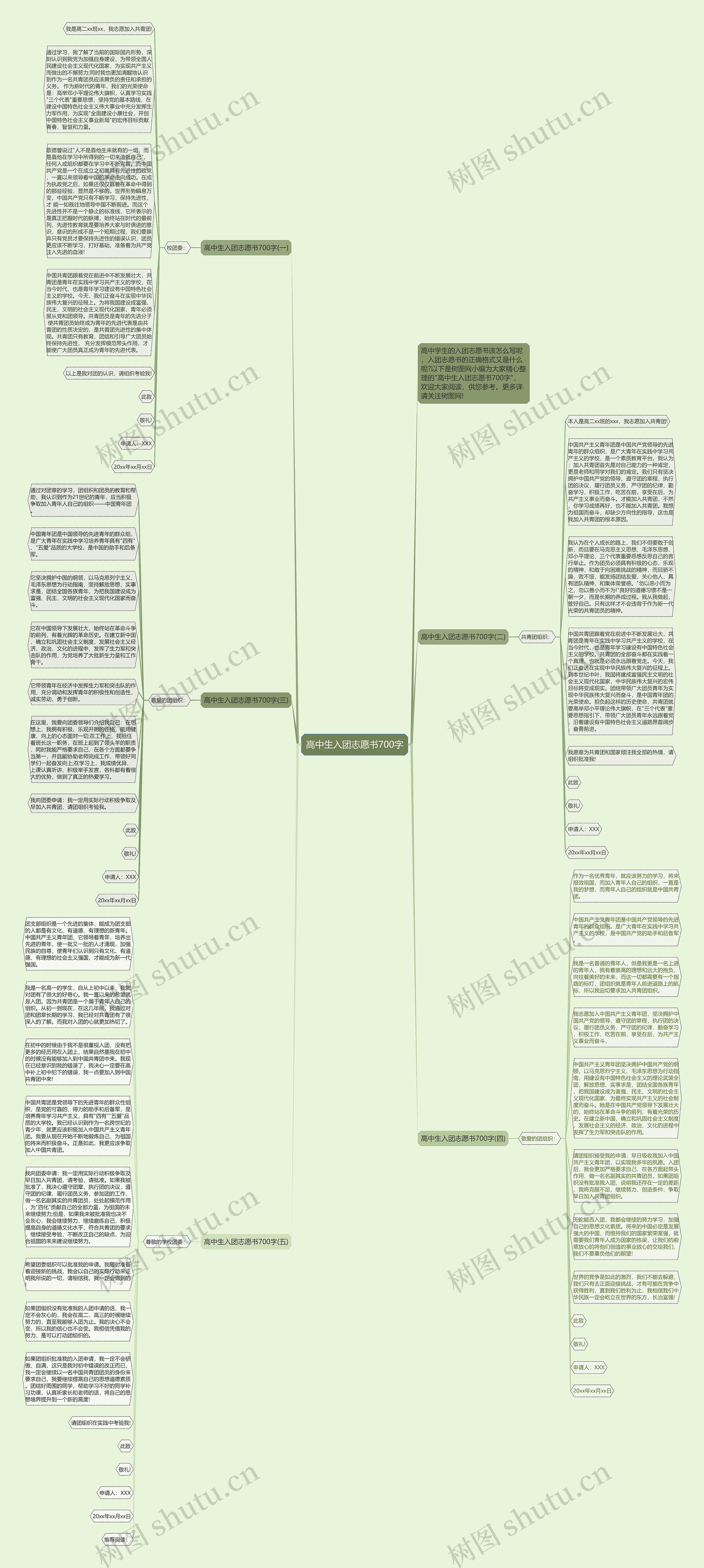 高中生入团志愿书700字思维导图