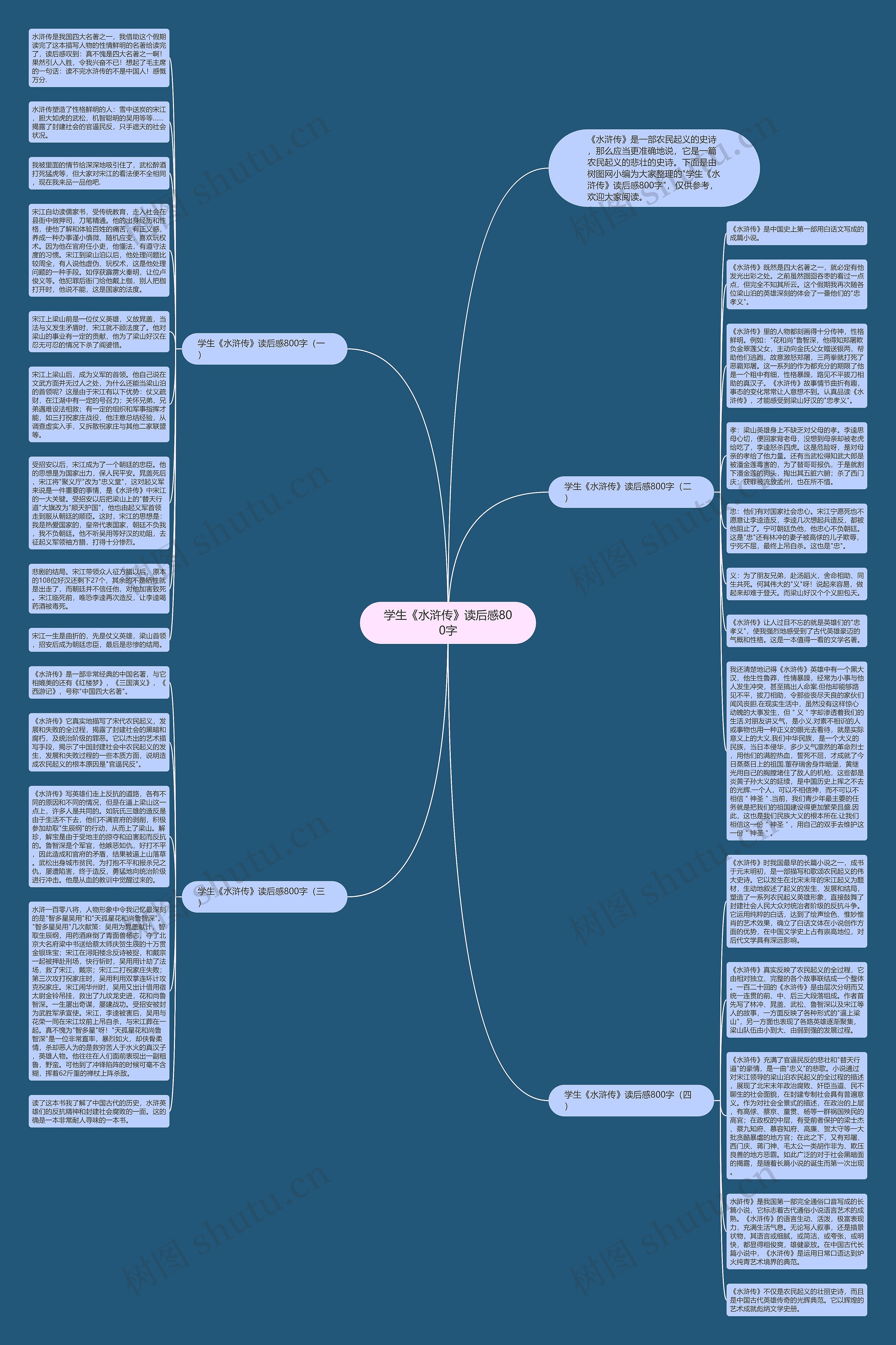 学生《水浒传》读后感800字思维导图