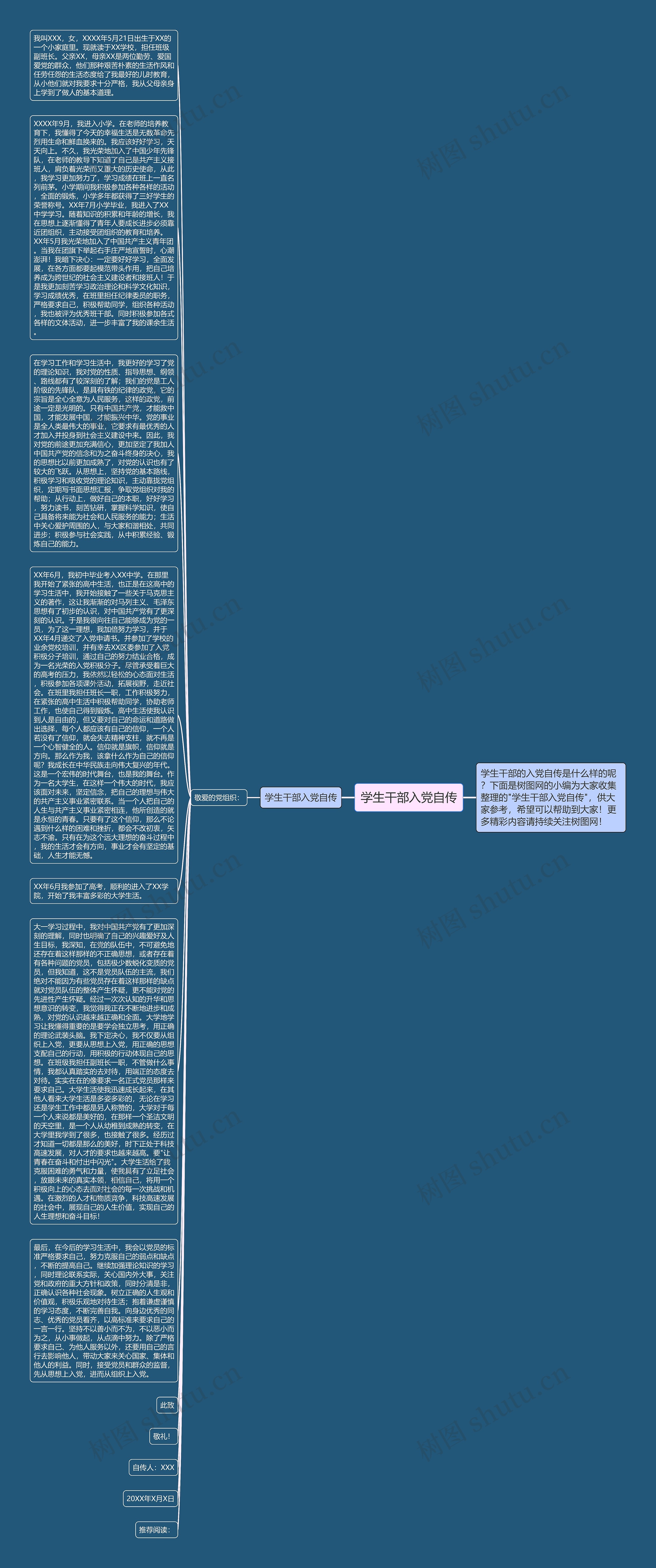 学生干部入党自传思维导图