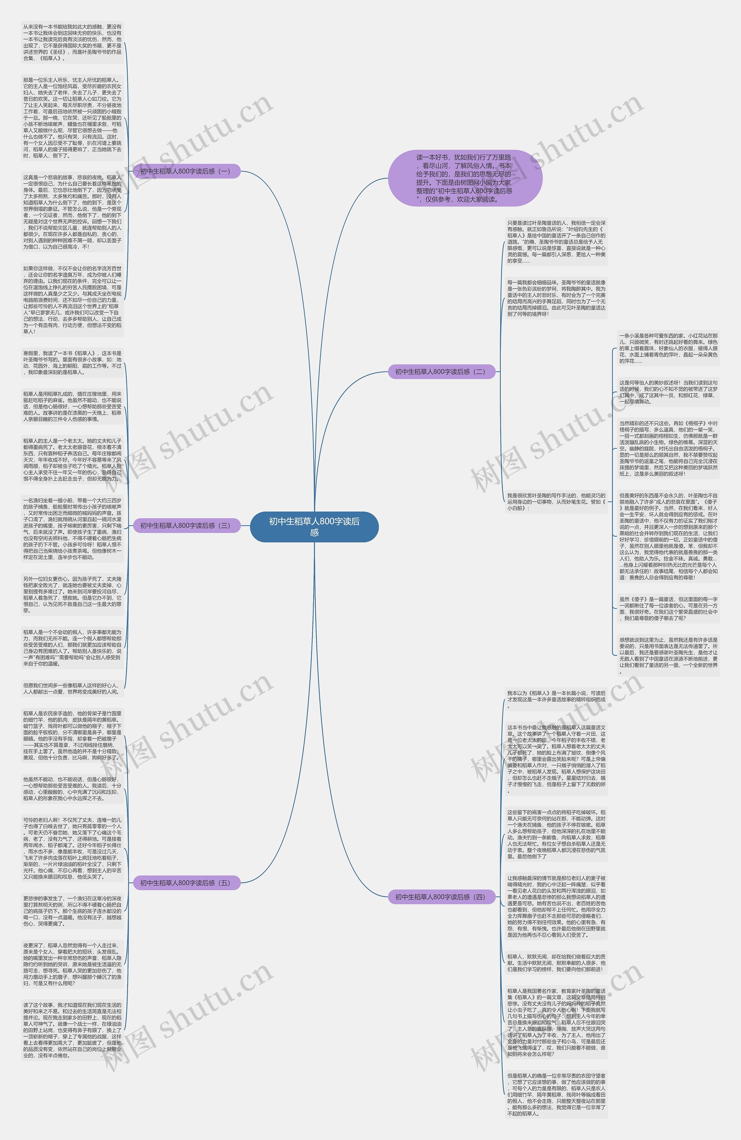 初中生稻草人800字读后感思维导图