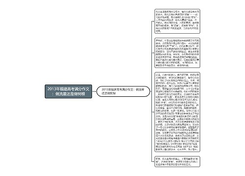 2013年福建高考满分作文：做流星还是做树根思维导图