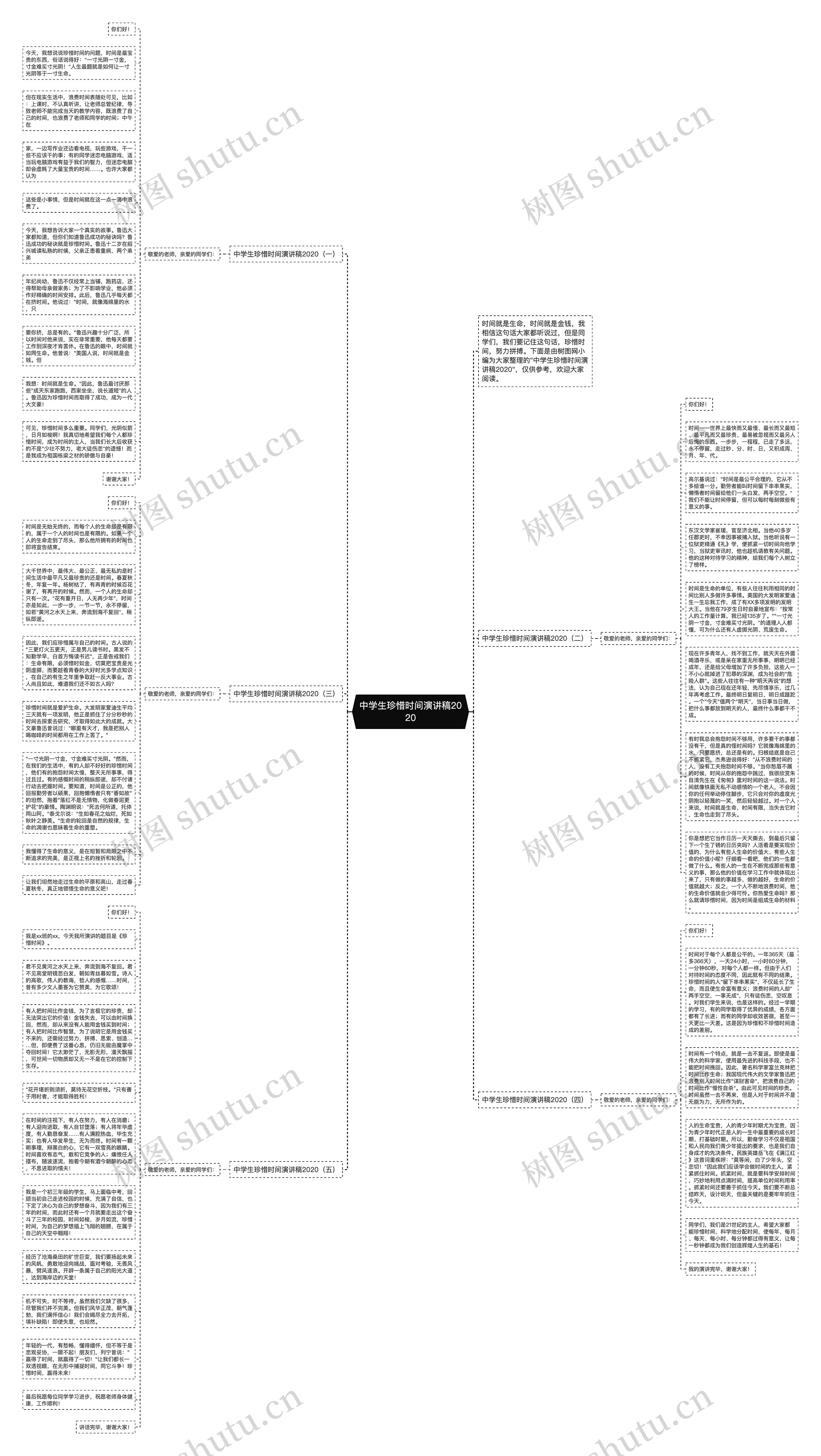 中学生珍惜时间演讲稿2020思维导图