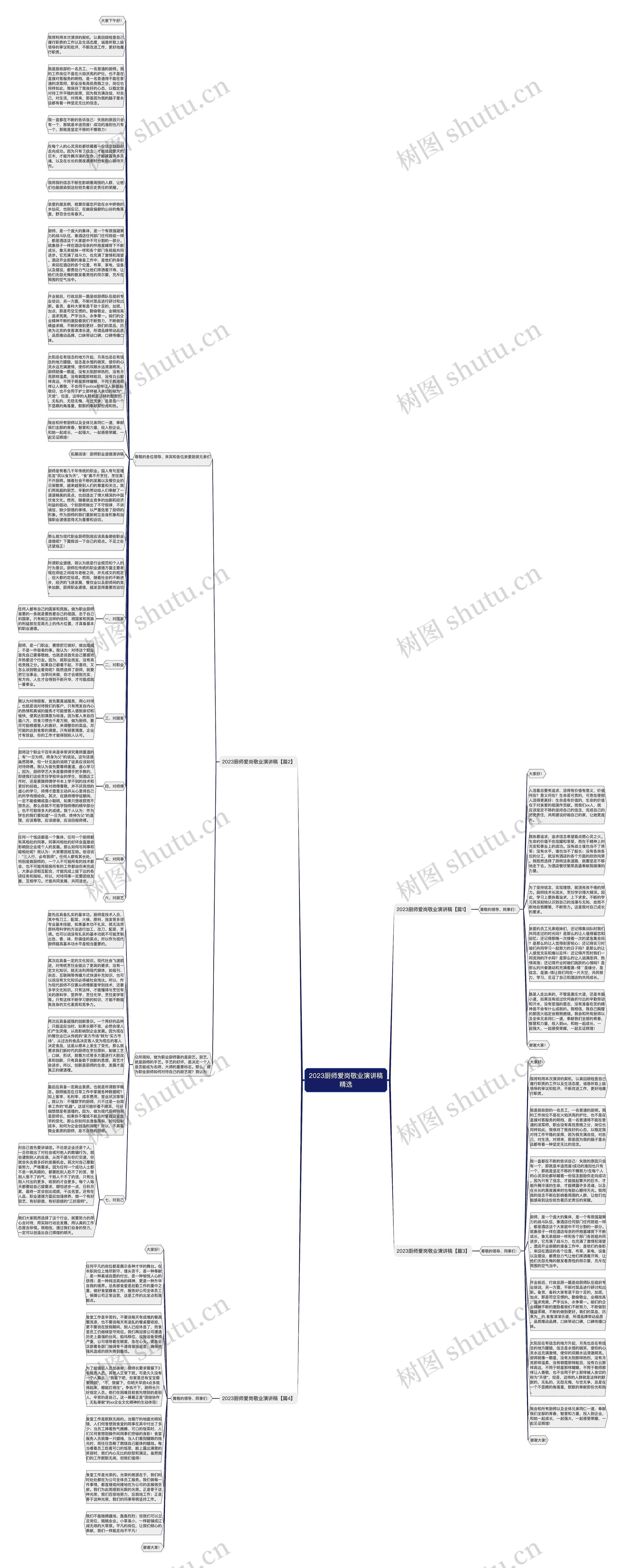 2023厨师爱岗敬业演讲稿精选思维导图