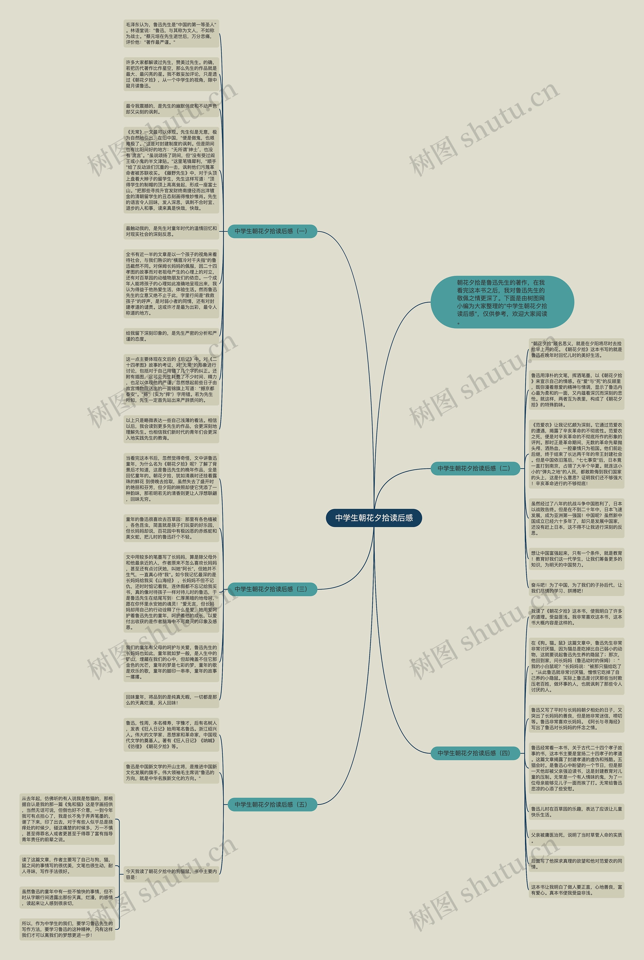 中学生朝花夕拾读后感思维导图