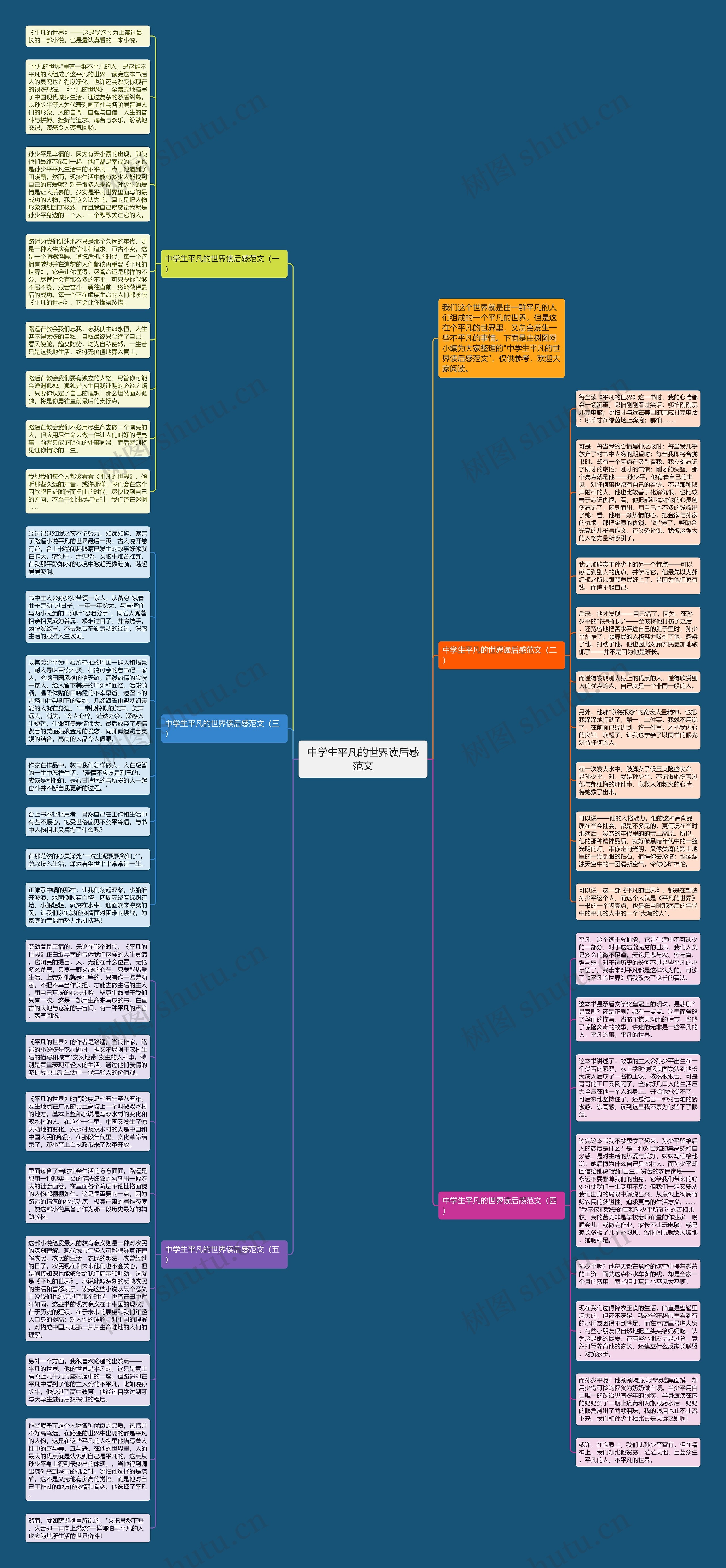 中学生平凡的世界读后感范文思维导图
