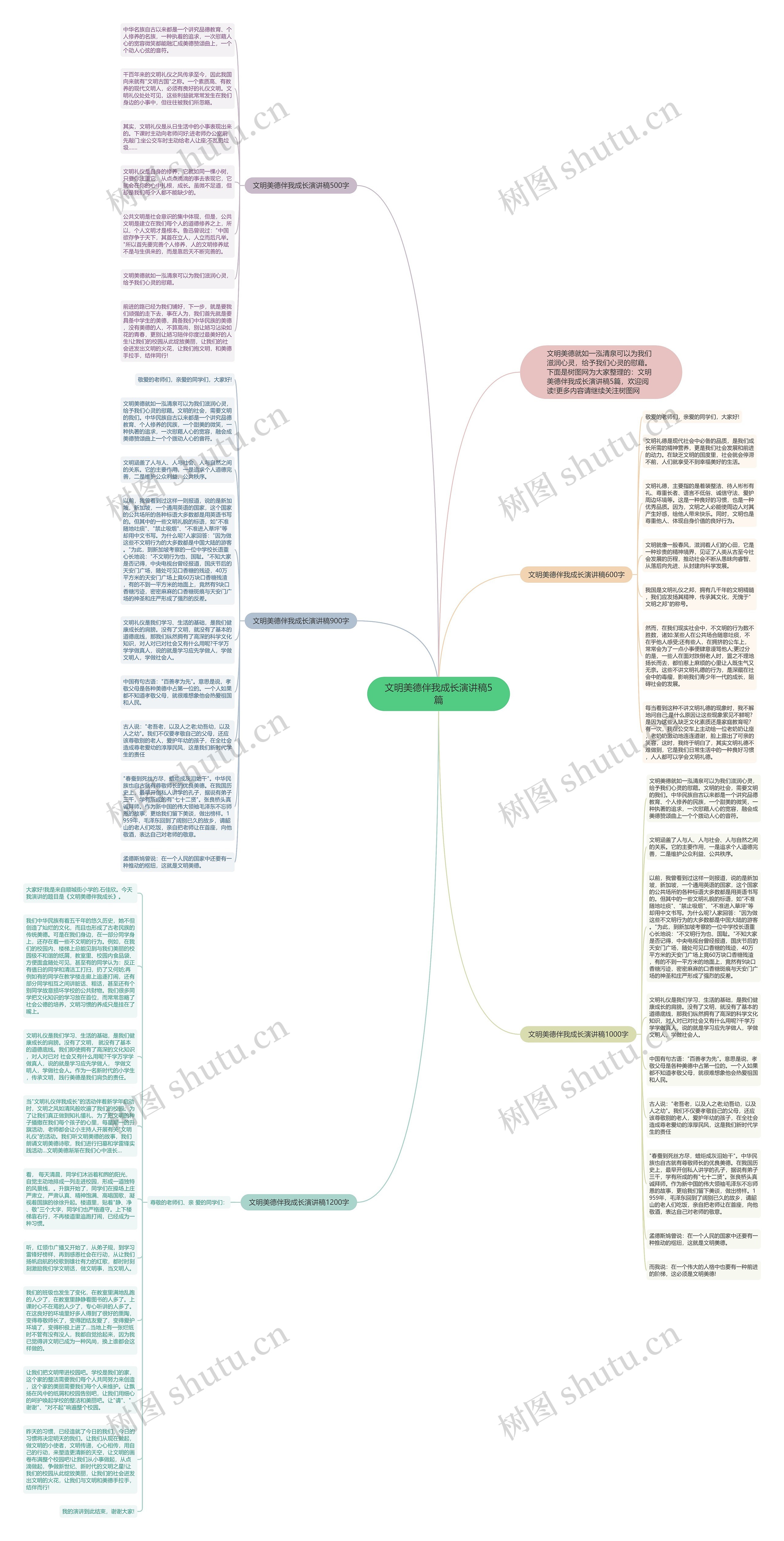 文明美德伴我成长演讲稿5篇思维导图