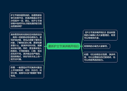 最新护士节演讲稿开场白