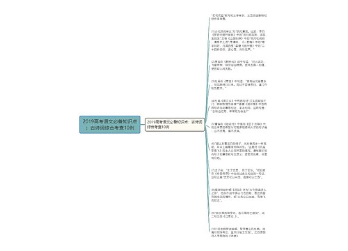 2019高考语文必备知识点：古诗词综合考查10例