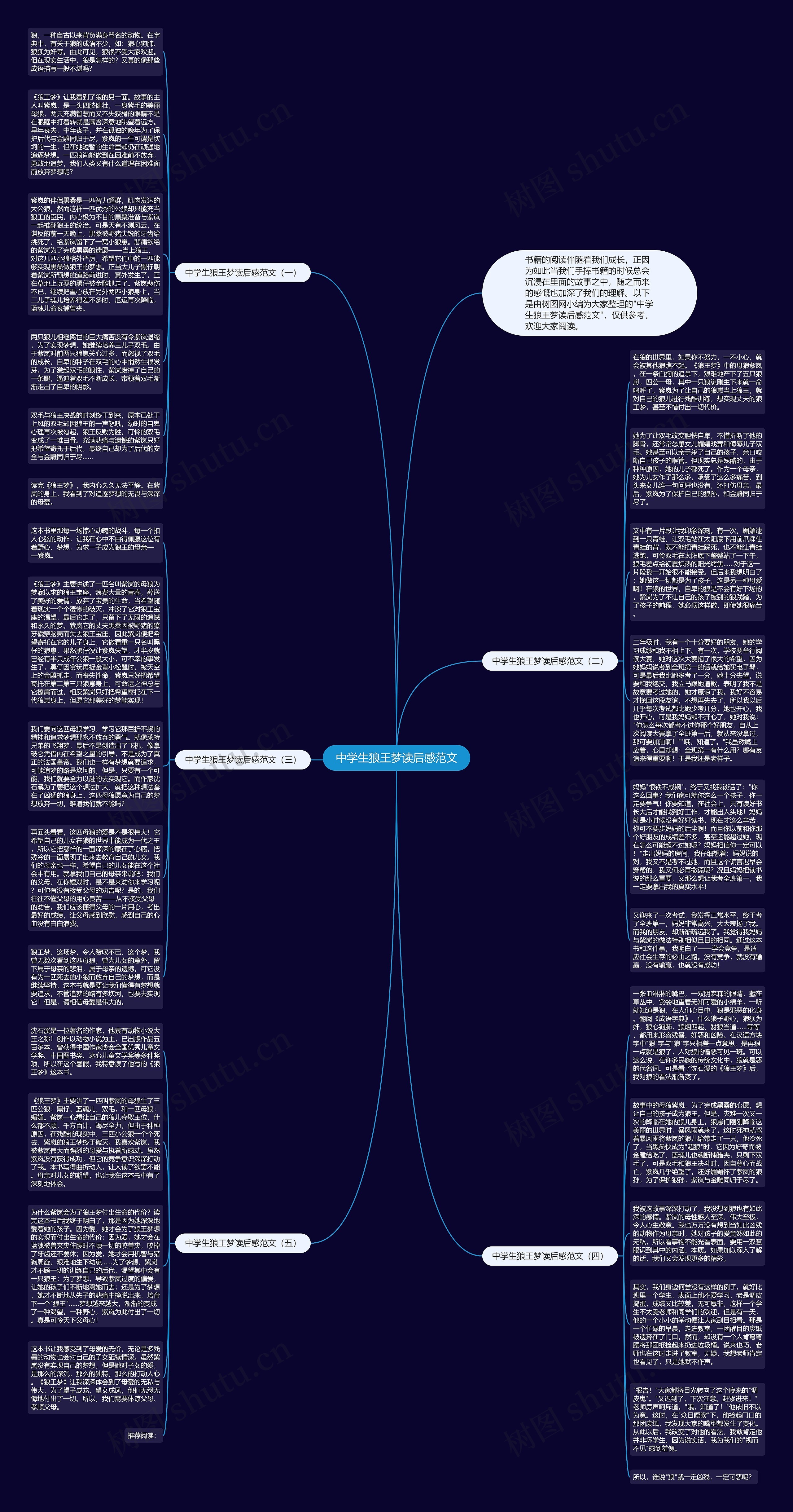 中学生狼王梦读后感范文思维导图