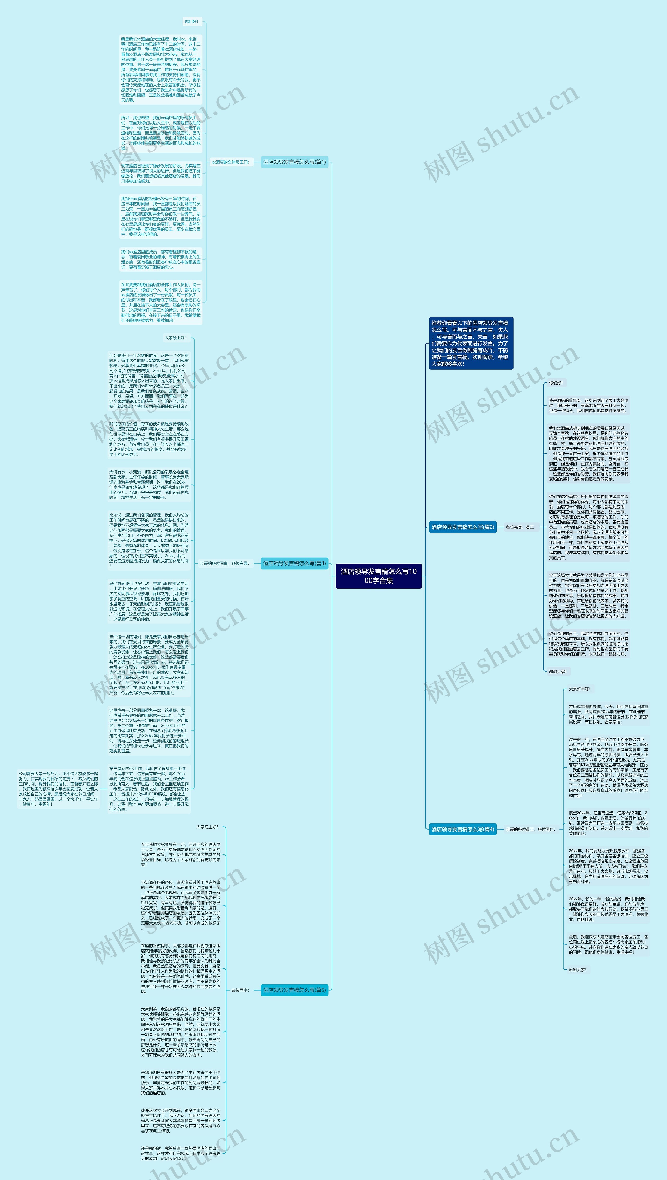 酒店领导发言稿怎么写1000字合集思维导图