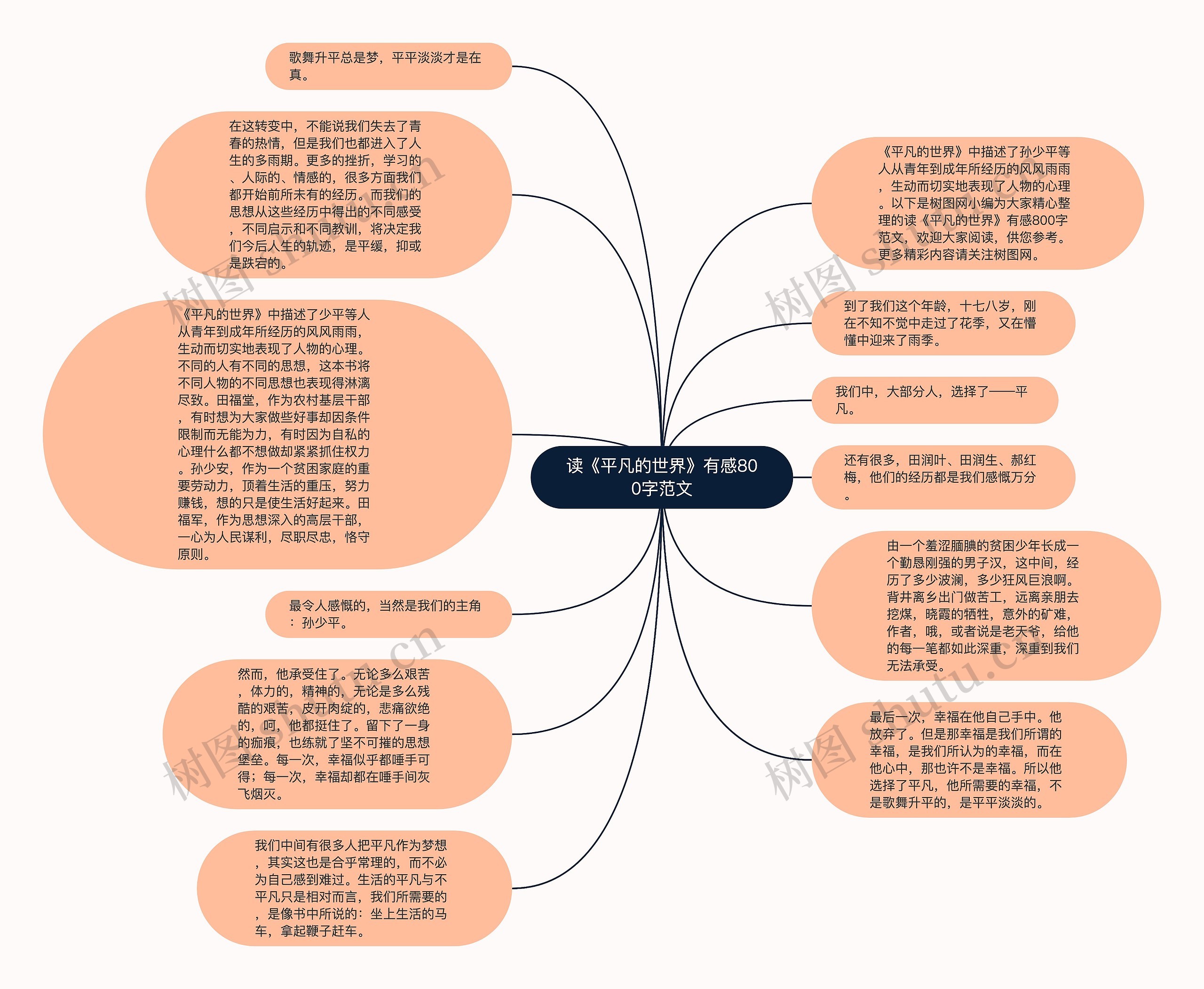 读《平凡的世界》有感800字范文思维导图