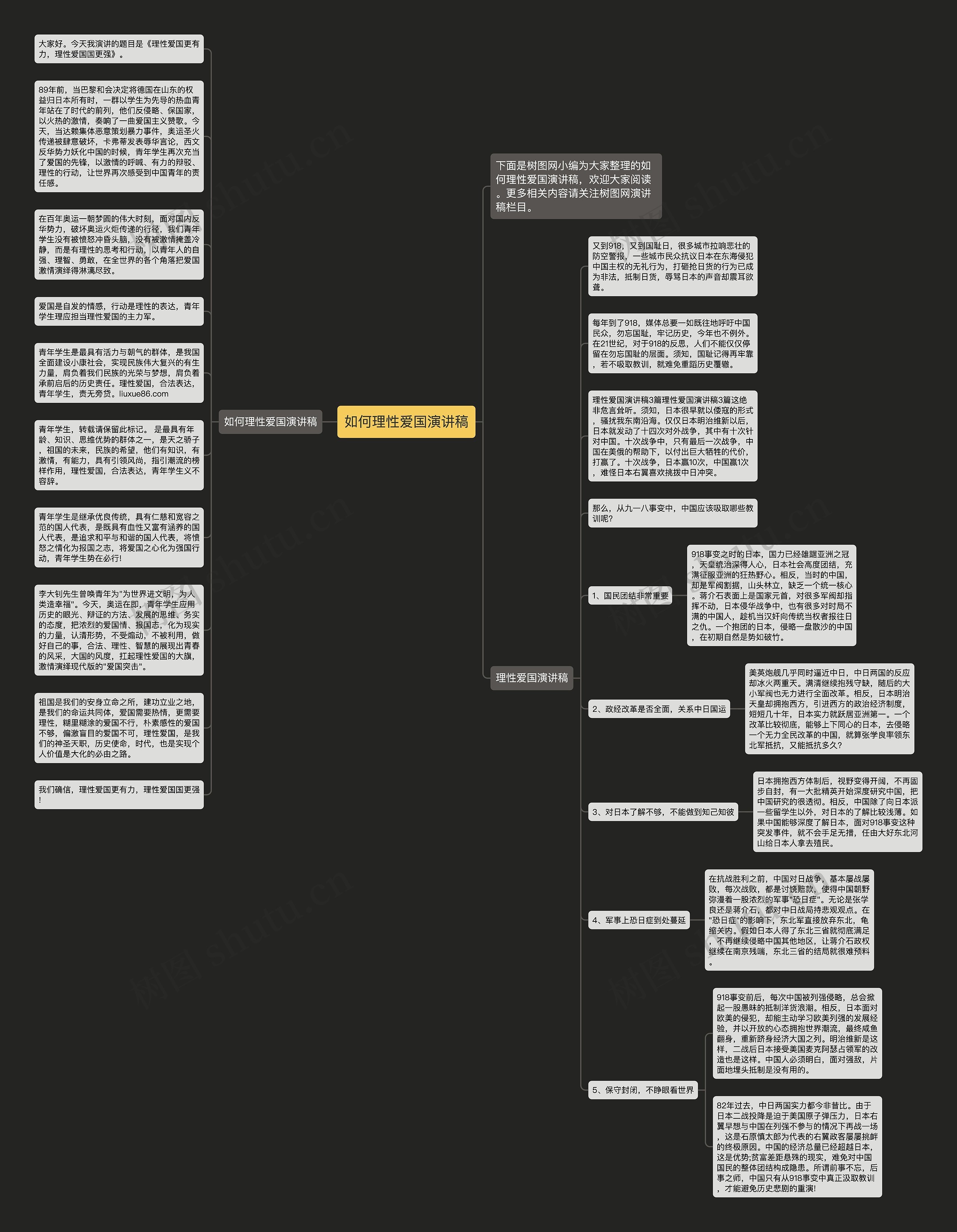 如何理性爱国演讲稿思维导图