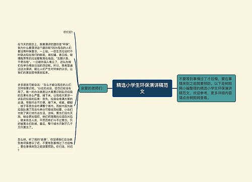 精选小学生环保演讲稿范文