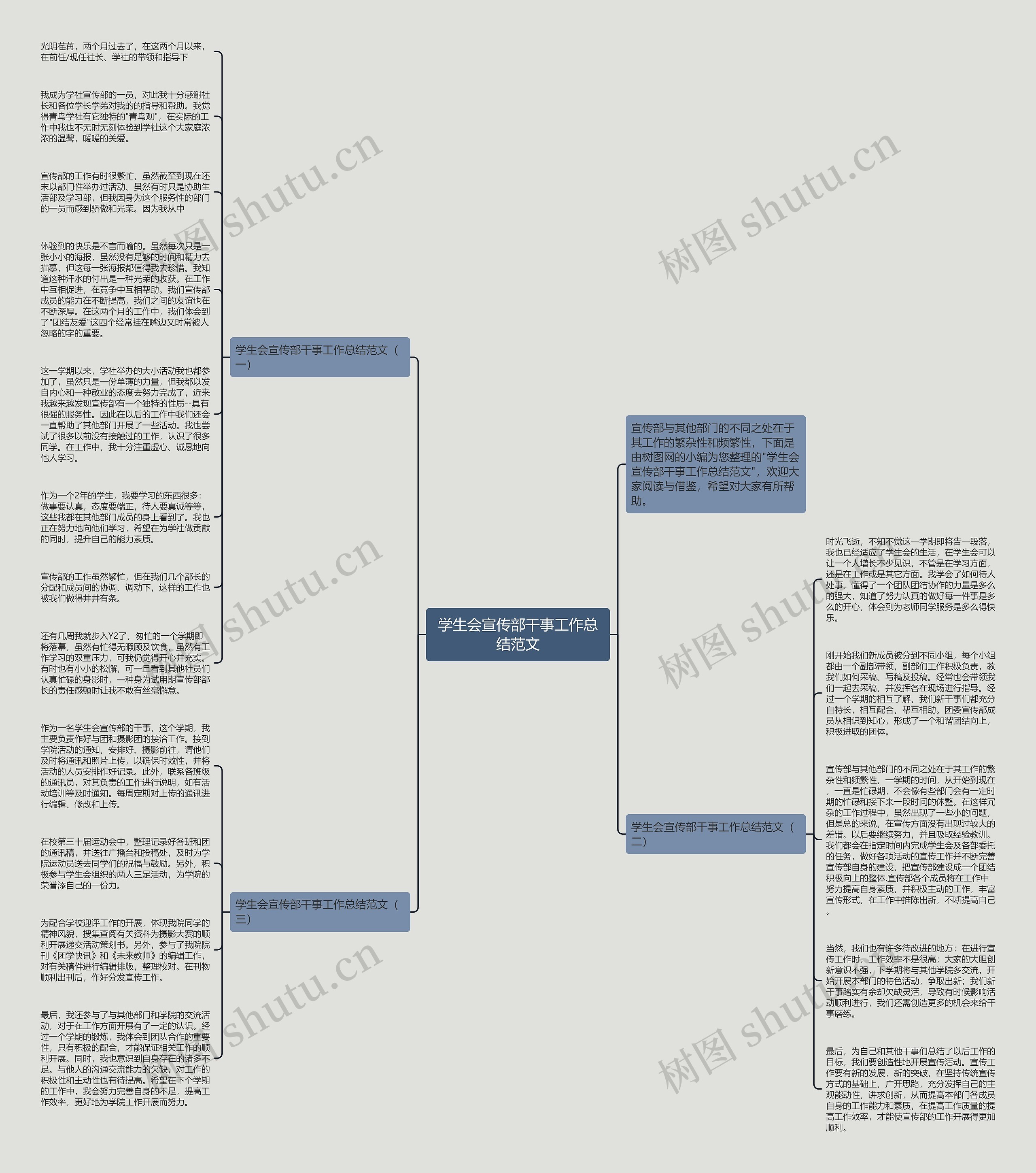 学生会宣传部干事工作总结范文思维导图