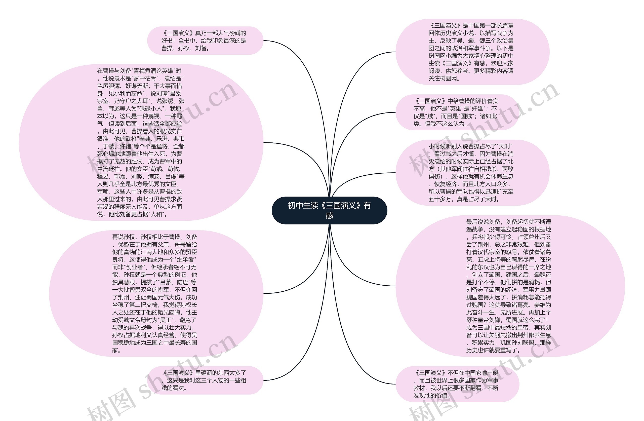 初中生读《三国演义》有感思维导图