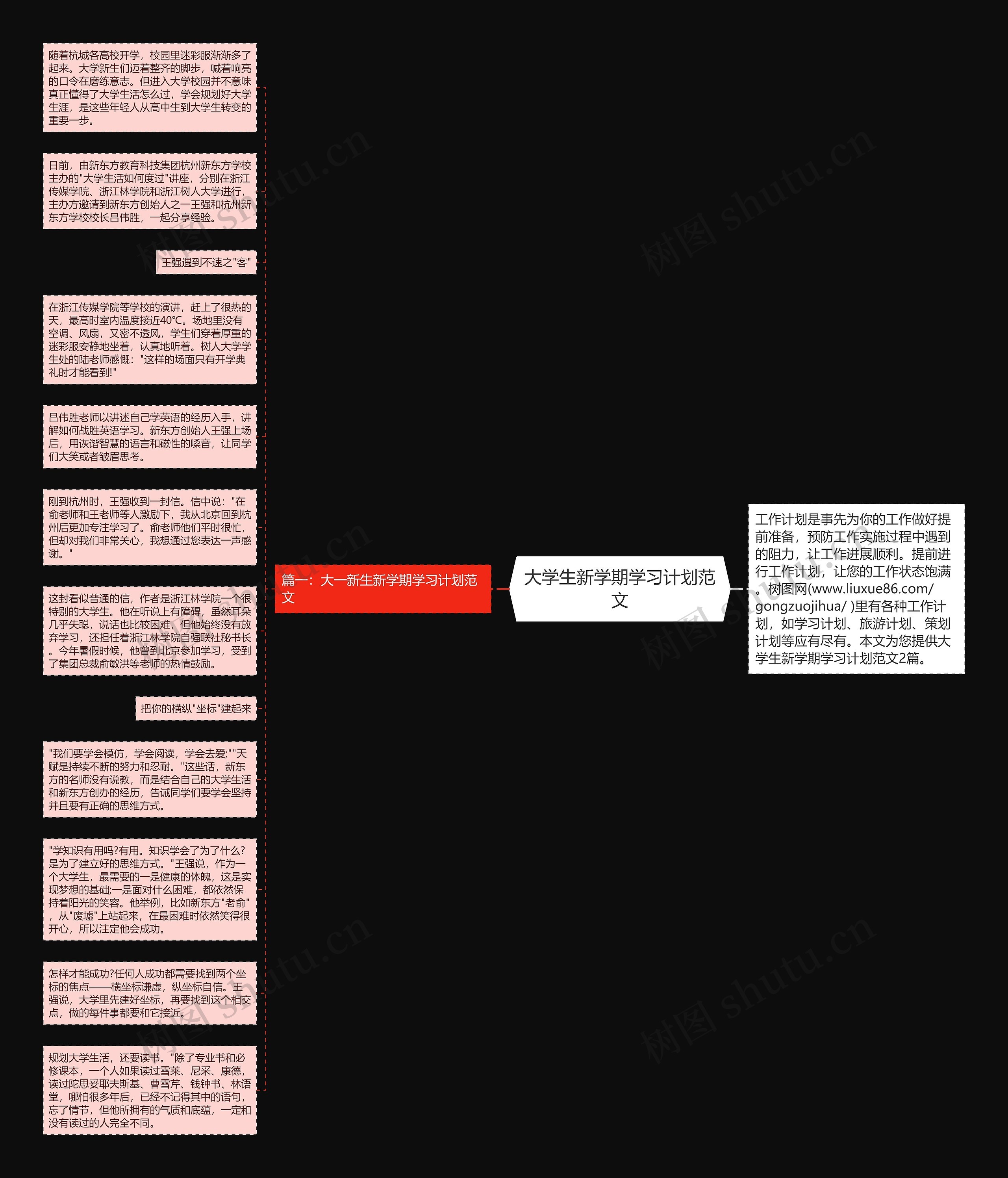 大学生新学期学习计划范文思维导图