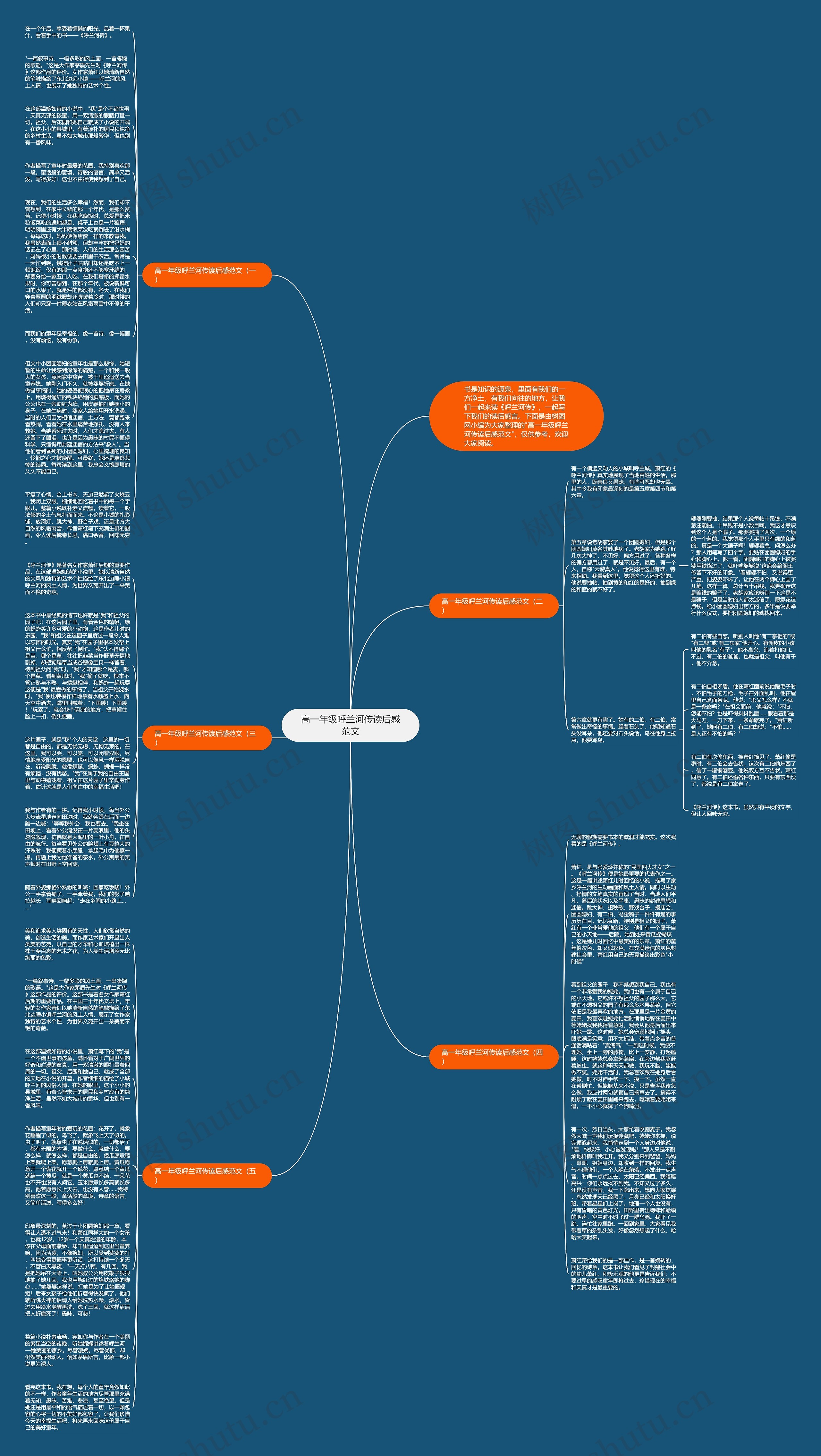 高一年级呼兰河传读后感范文思维导图