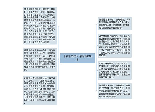 《去年的树》读后感800字