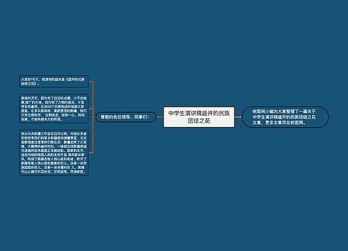 中学生演讲稿盛开的民族团结之花