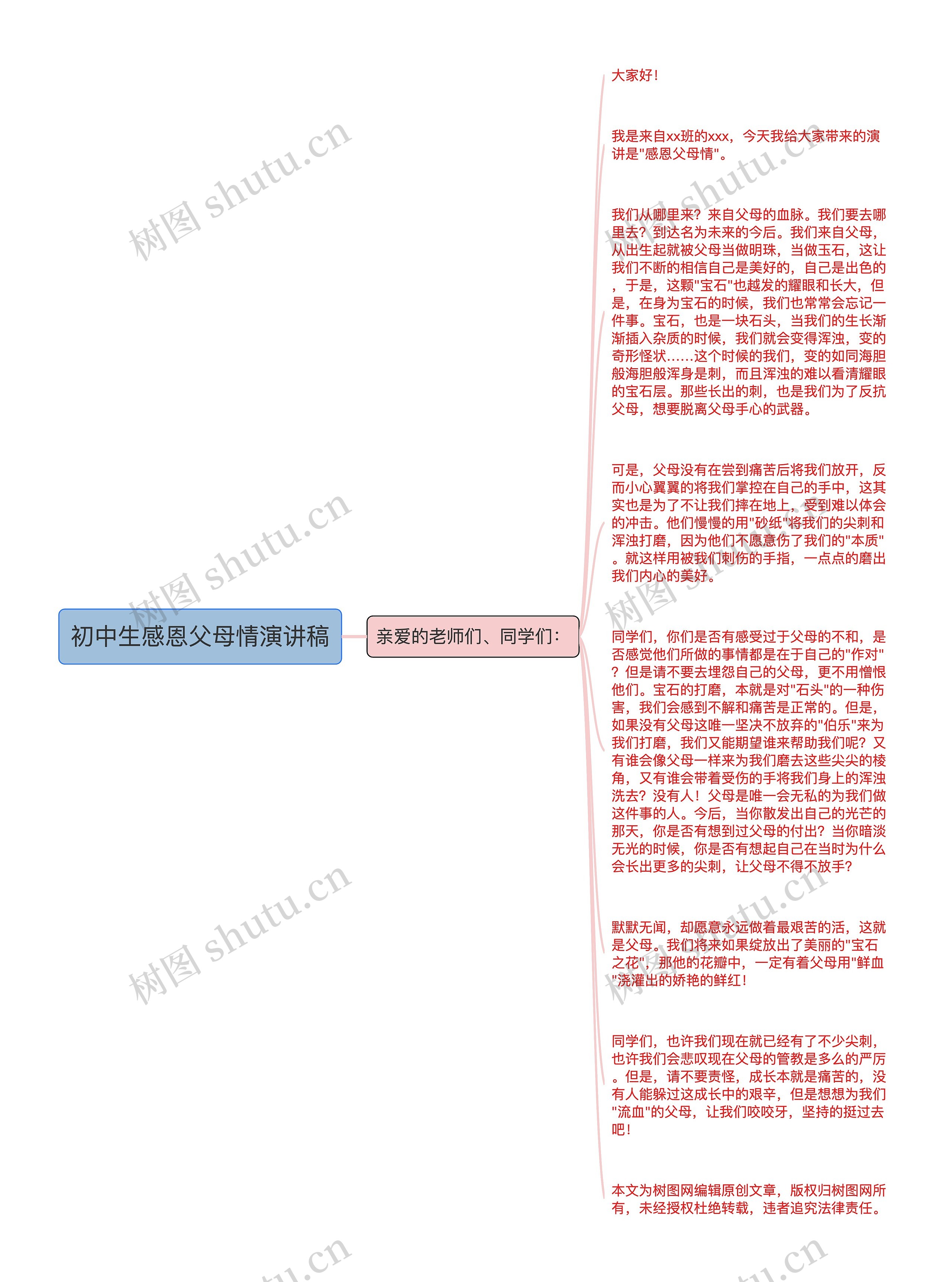 初中生感恩父母情演讲稿