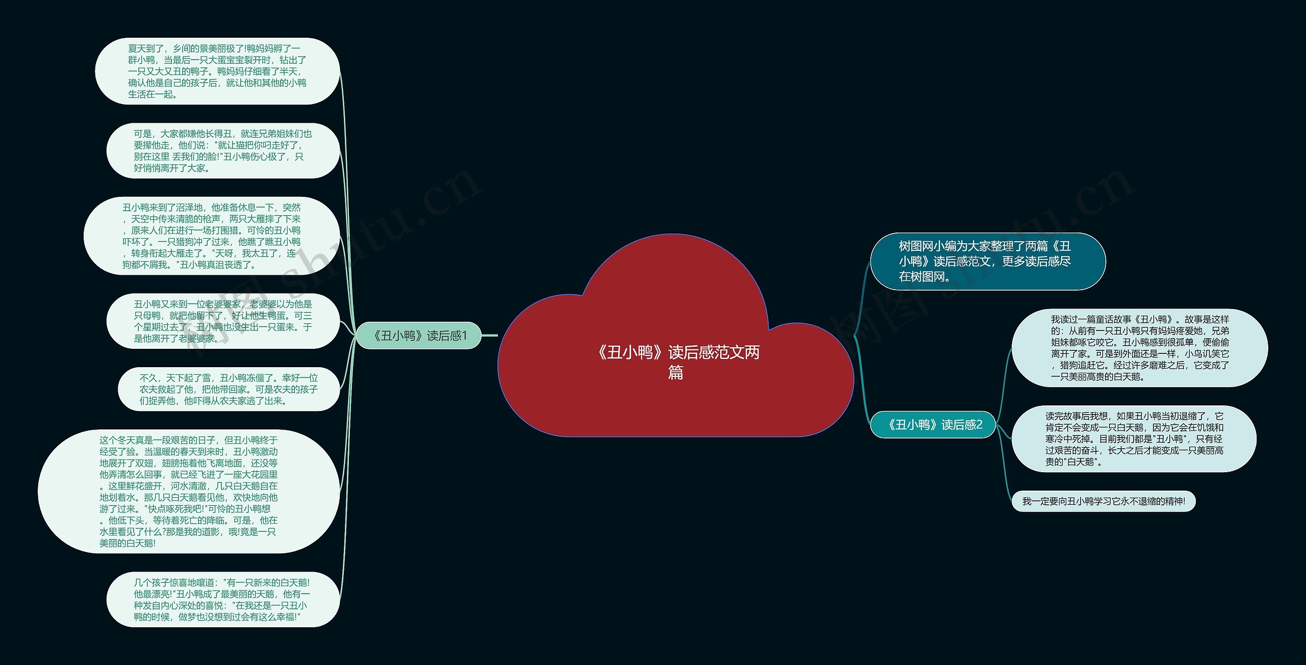 《丑小鸭》读后感范文两篇思维导图