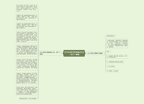 2014年浙江高考满分作文：启门一瞬观