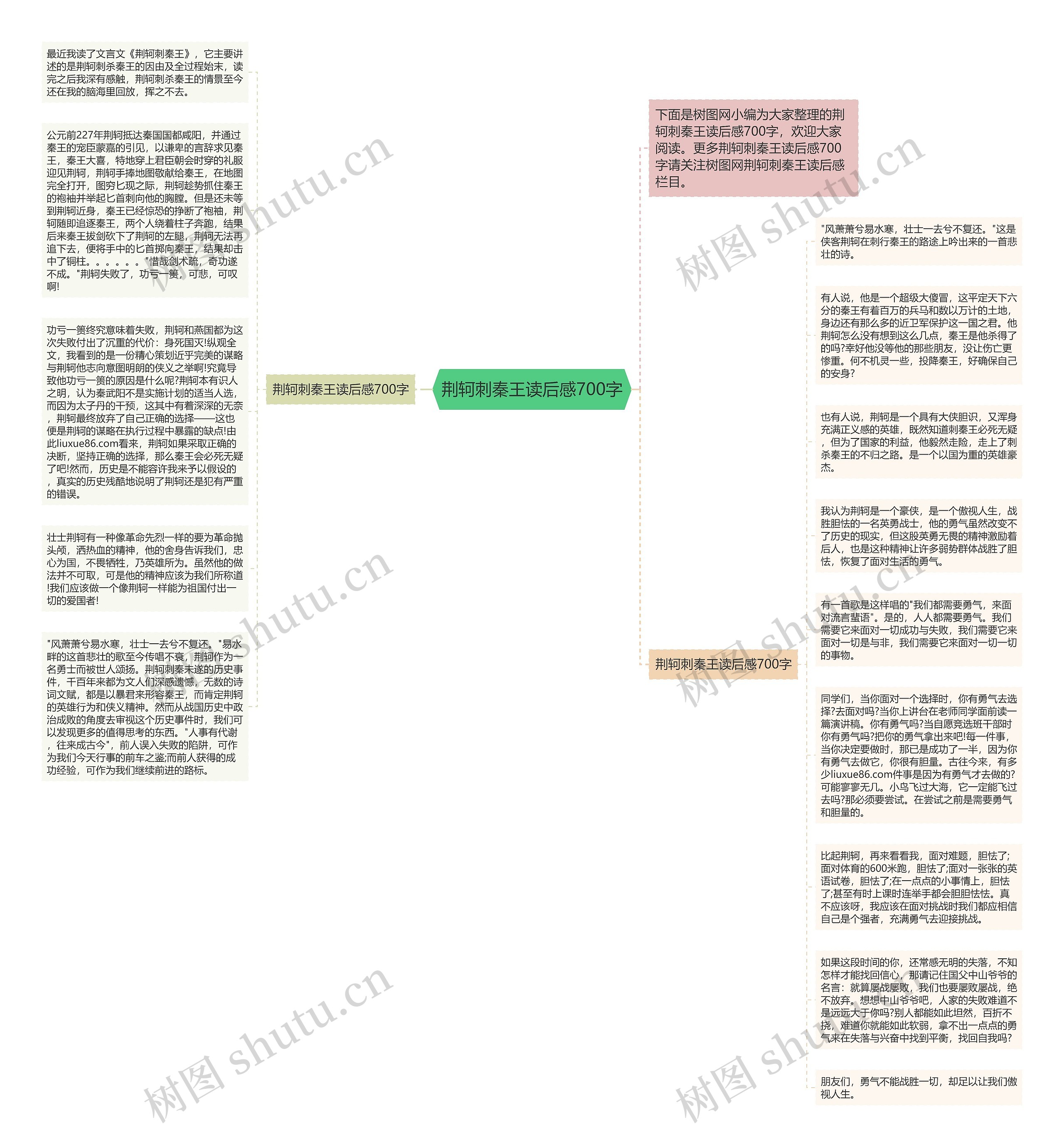 荆轲刺秦王读后感700字思维导图