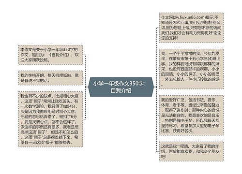 小学一年级作文350字：自我介绍