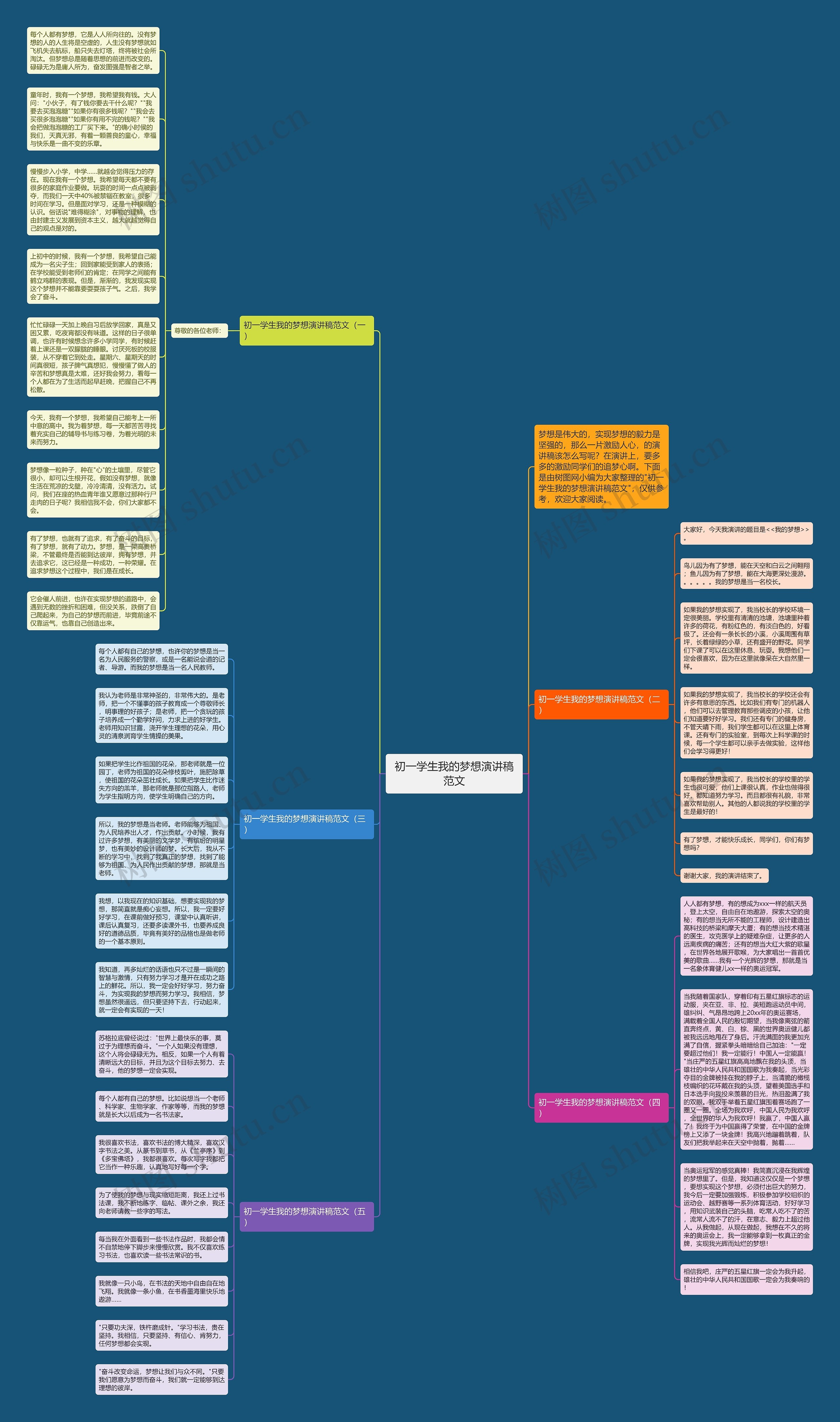 初一学生我的梦想演讲稿范文思维导图