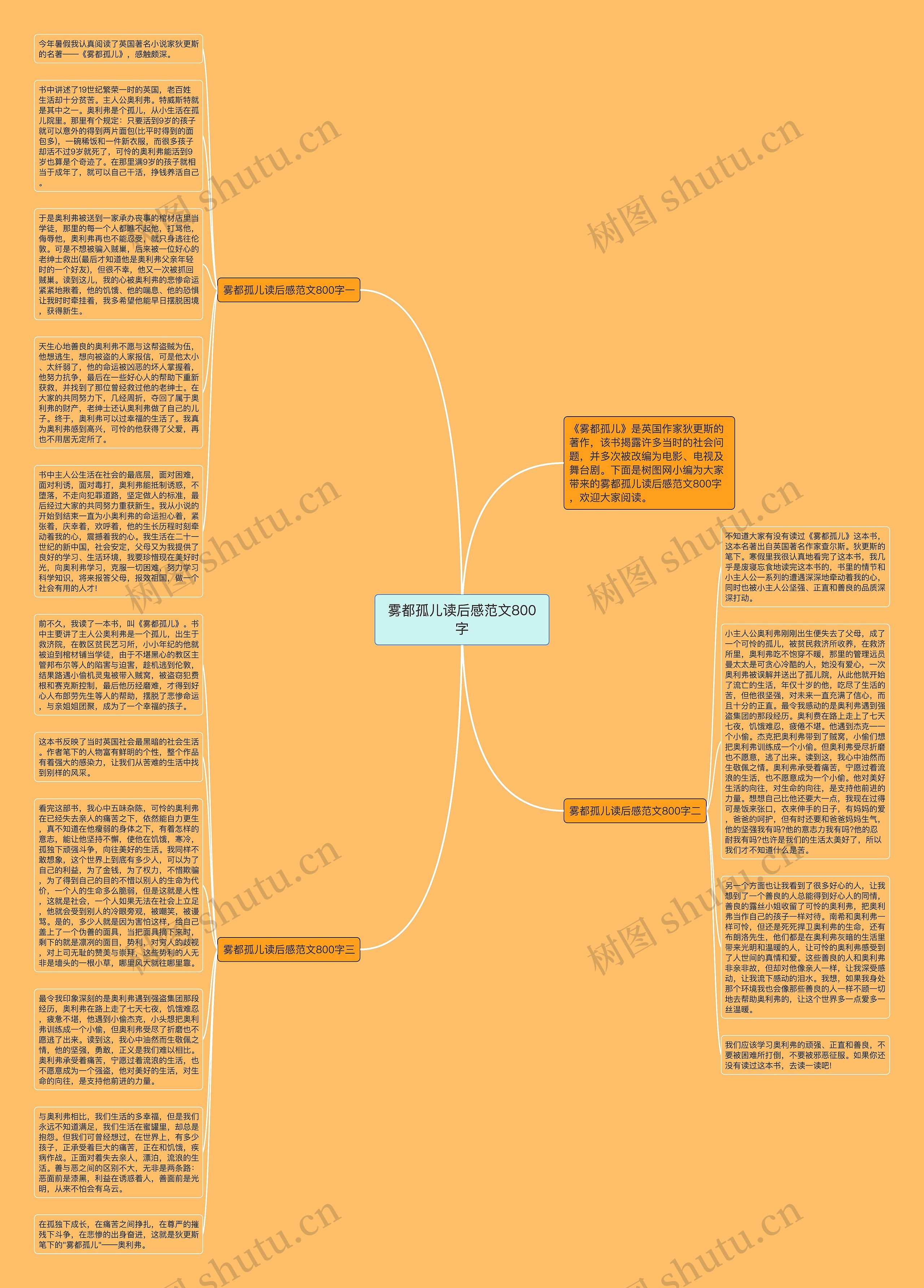 雾都孤儿读后感范文800字思维导图