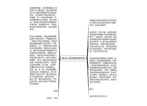 高中入团志愿书800字