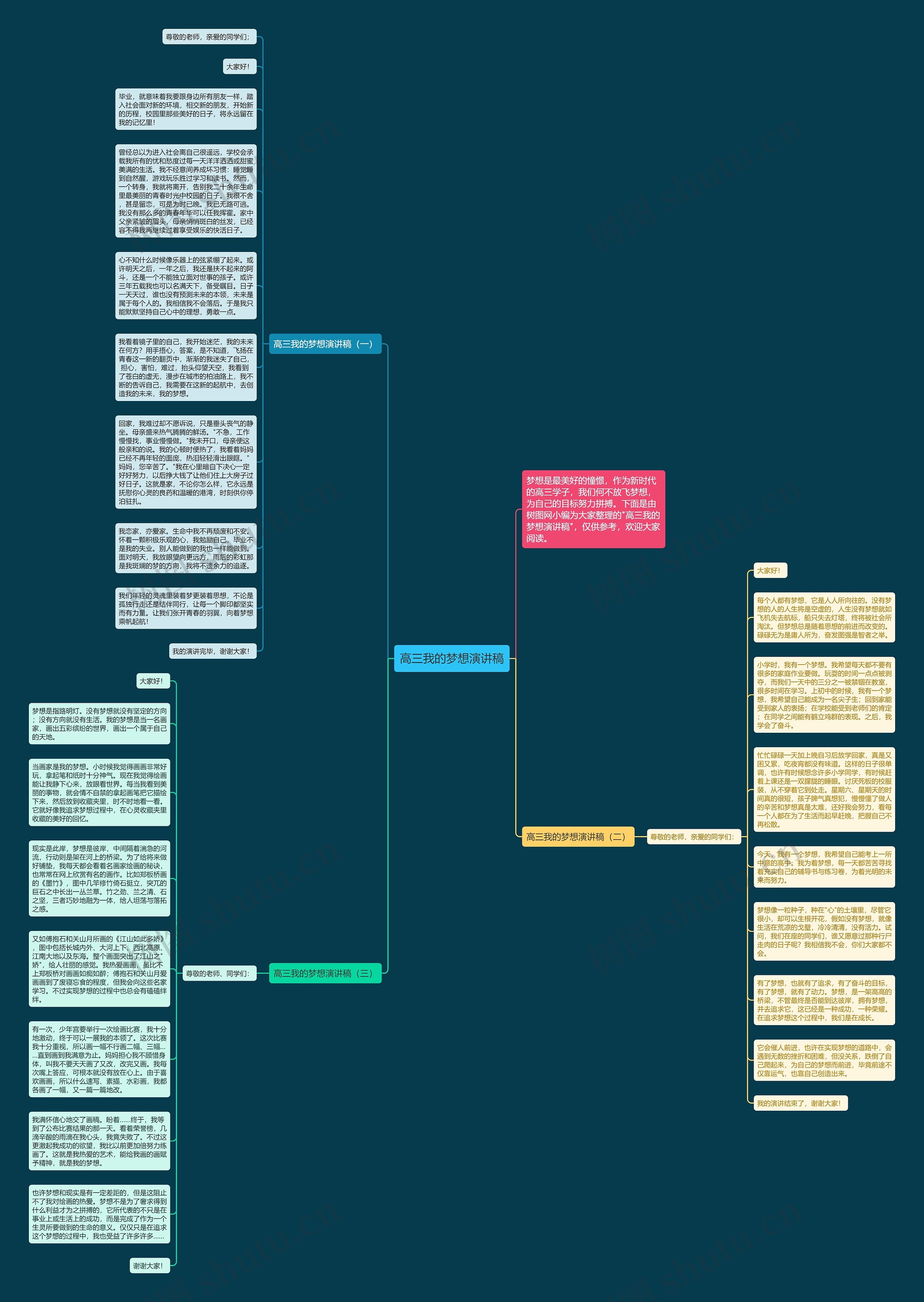 高三我的梦想演讲稿思维导图