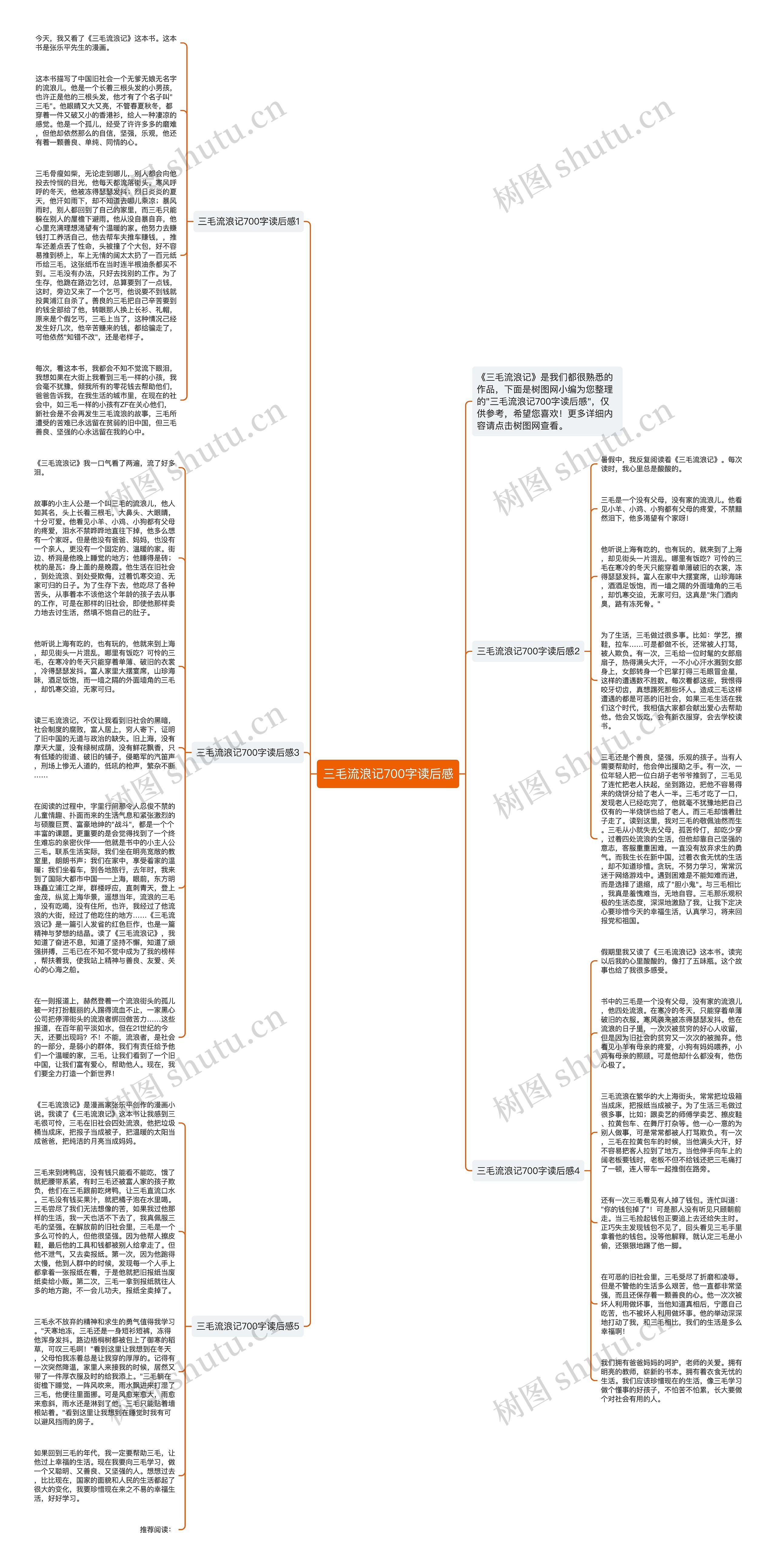 三毛流浪记700字读后感思维导图