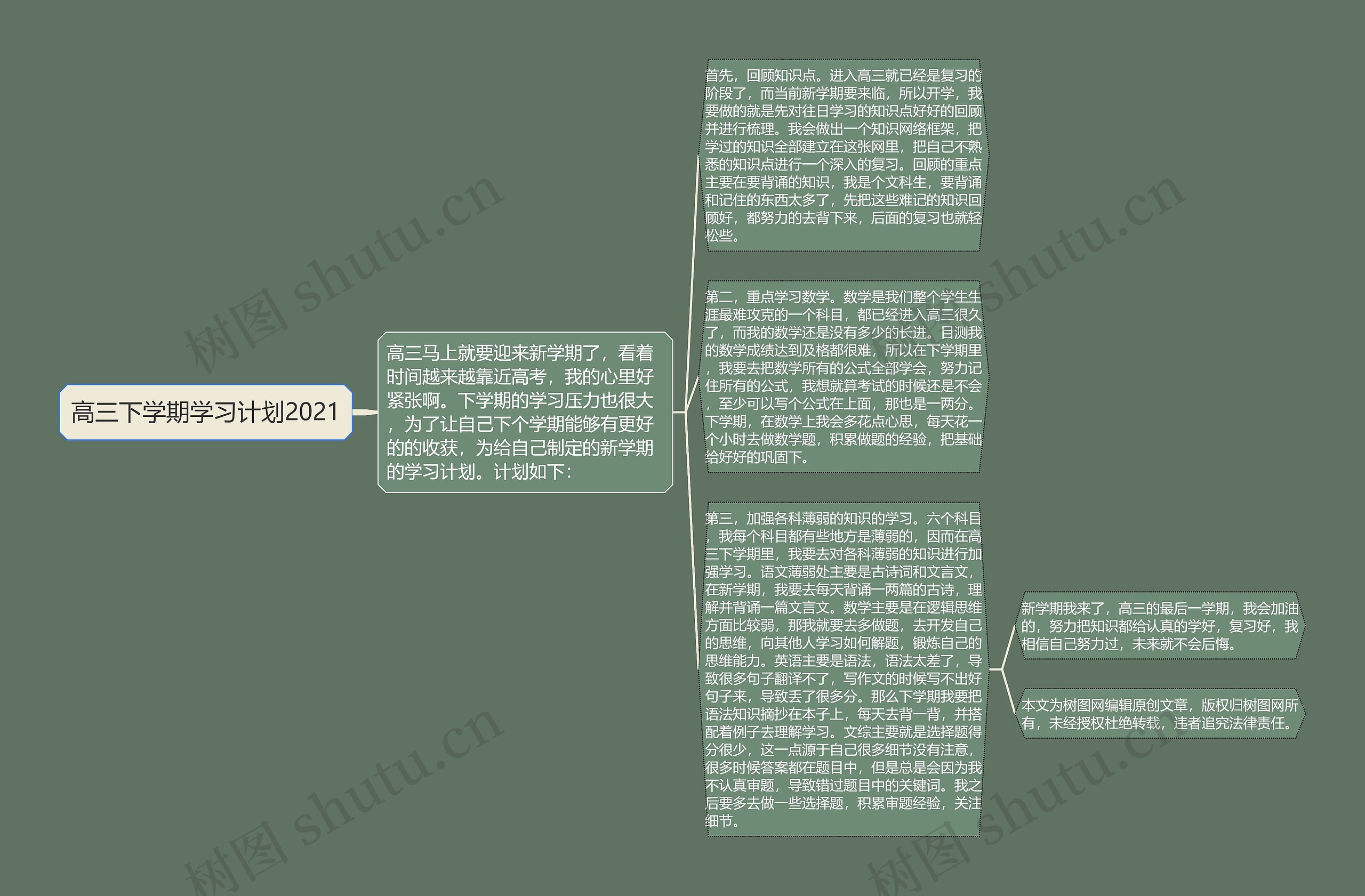 高三下学期学习计划2021思维导图