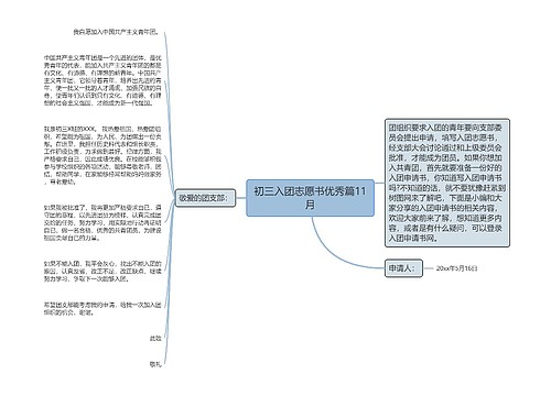 初三入团志愿书优秀篇11月