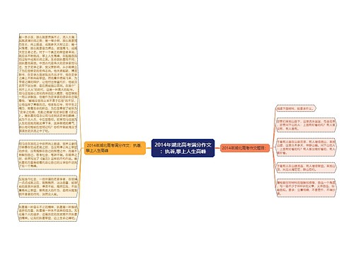 2014年湖北高考满分作文：执著,攀上人生高峰